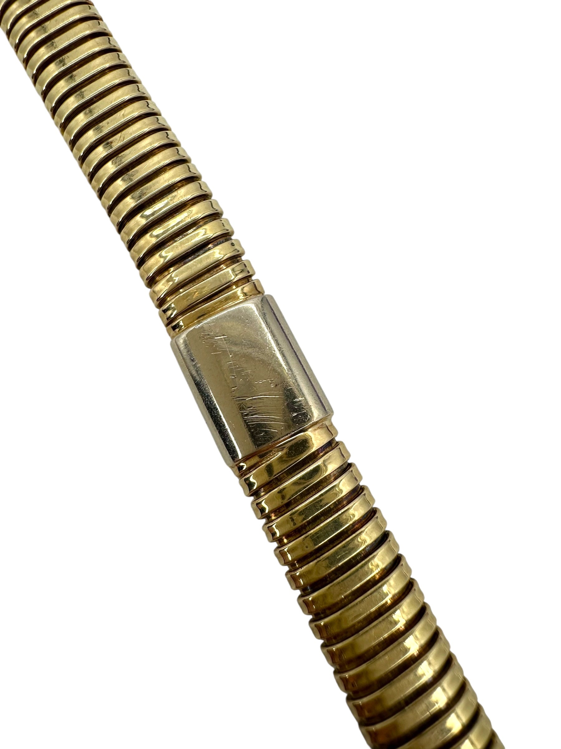 14k Diamond Station Tubogas Bracelet