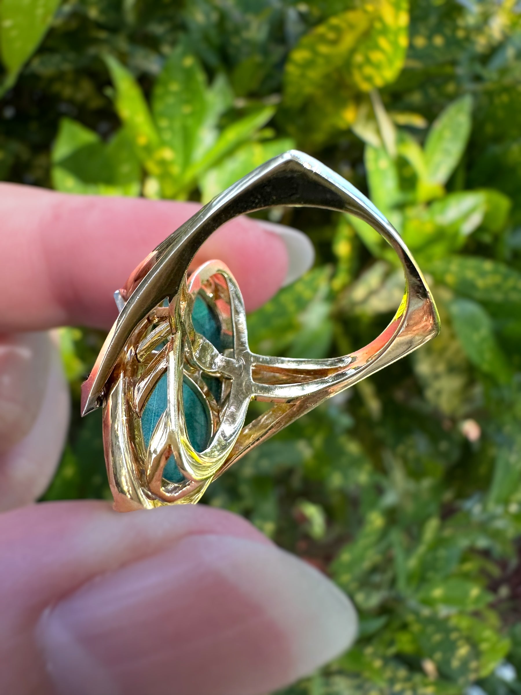 18k Diamond Malachite Ring