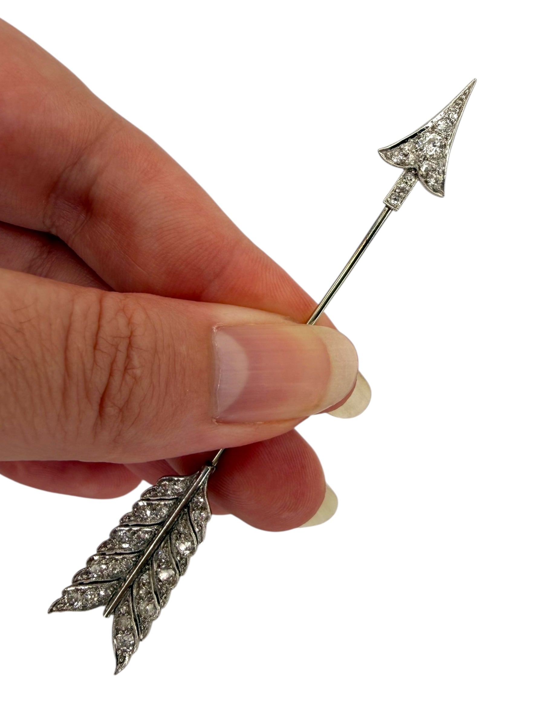 Platinum/18k Art Deco Arrow Brooch