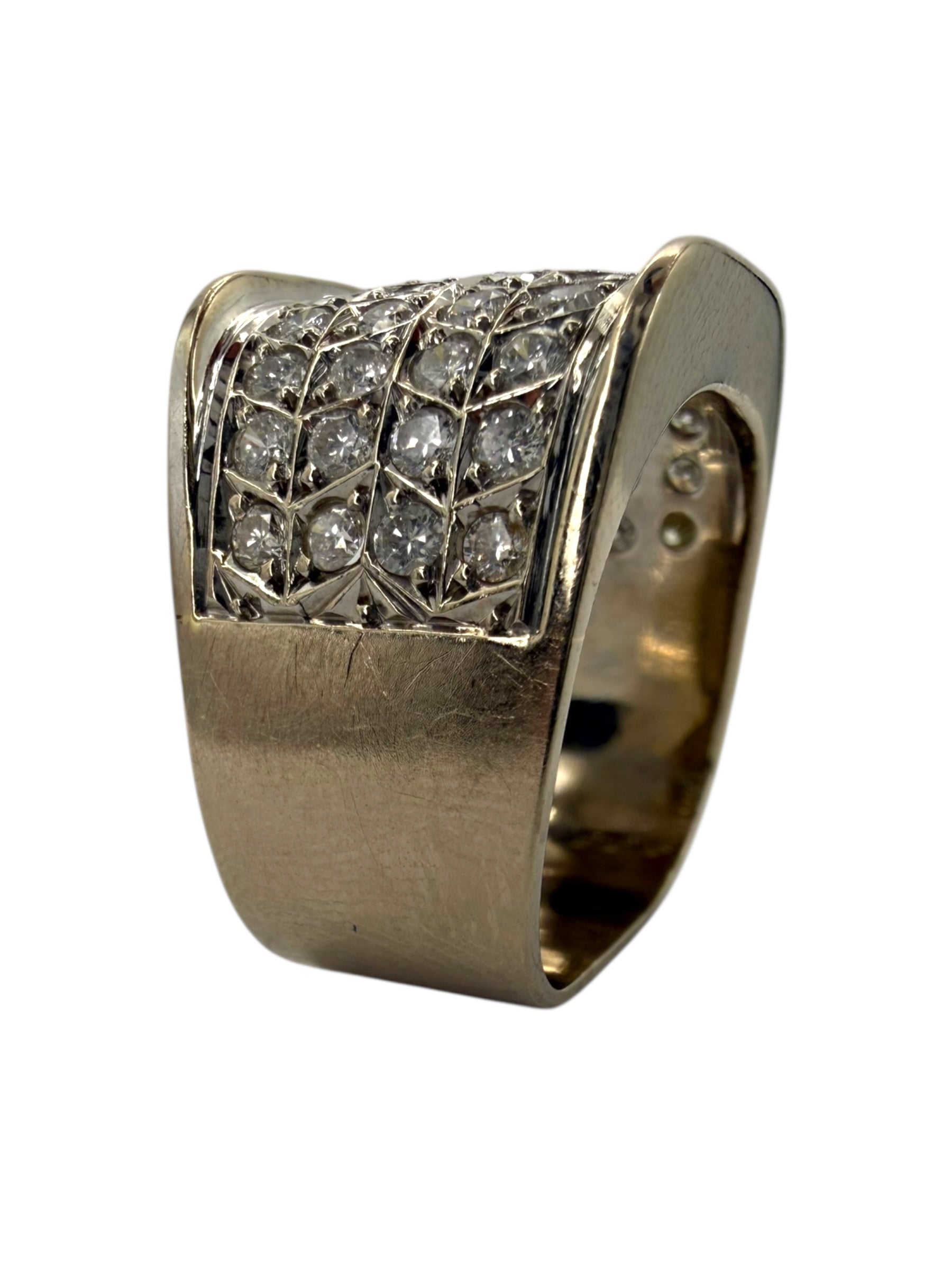 15k Diamond Geometric Ring