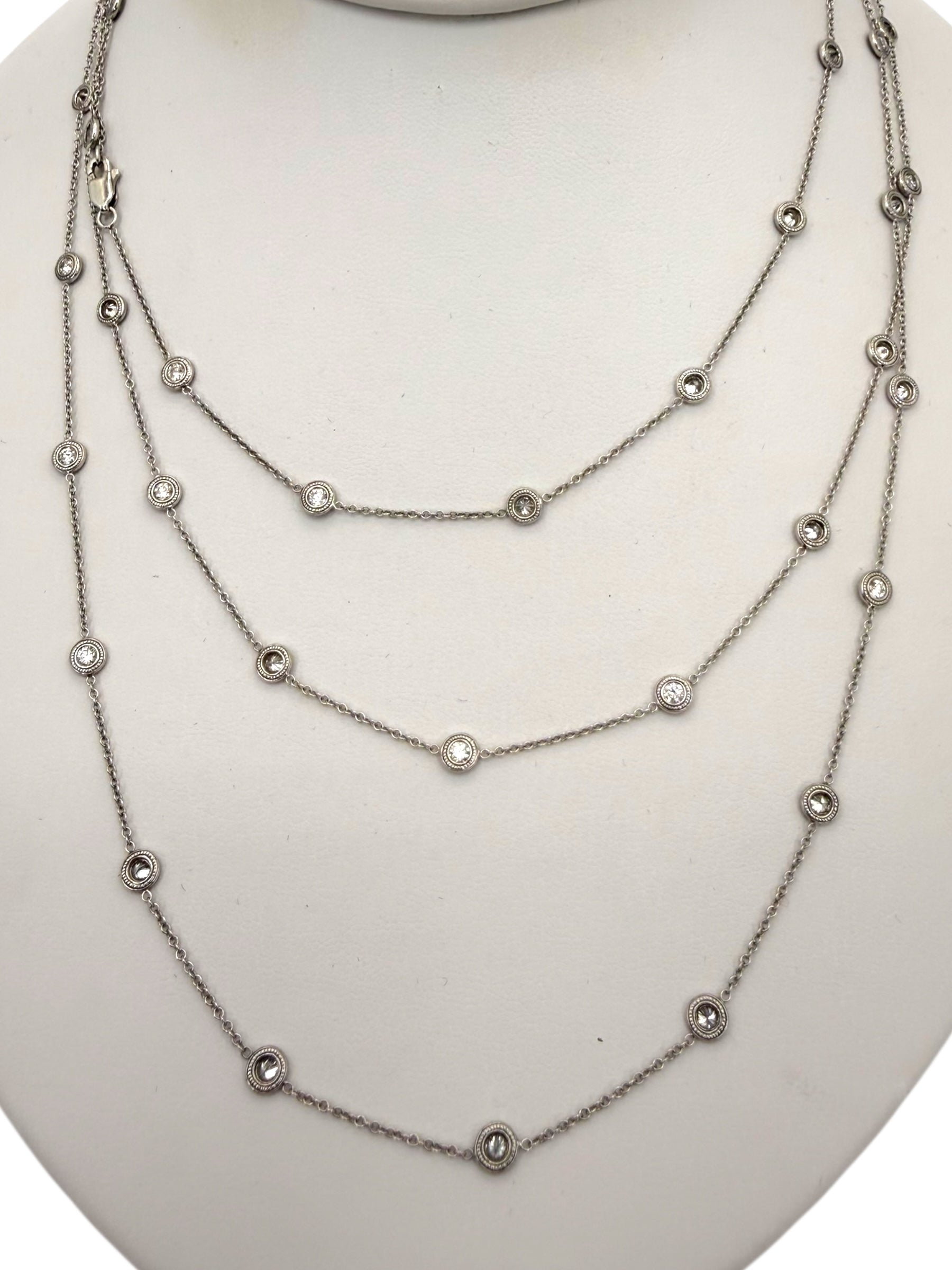 14k Diamond Station Necklace
