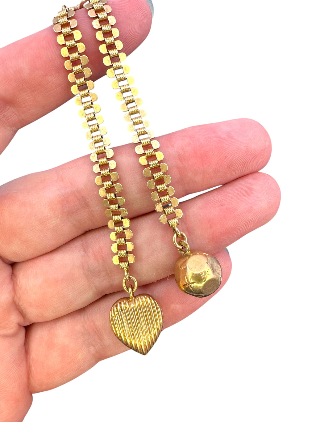 14k Rosy Victorian Heart Orb Watch Fob