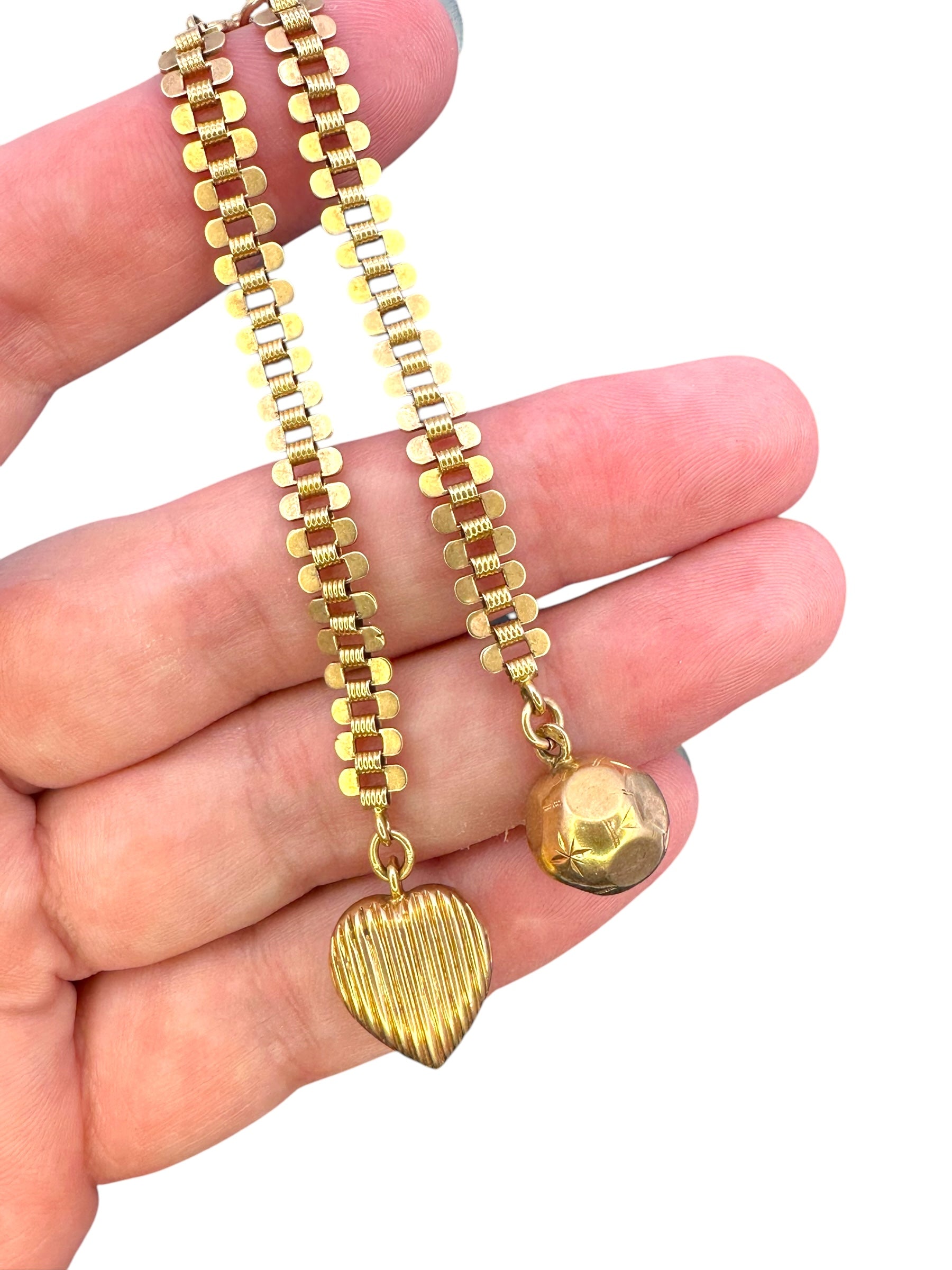 14k Rosy Victorian Heart Orb Watch Fob