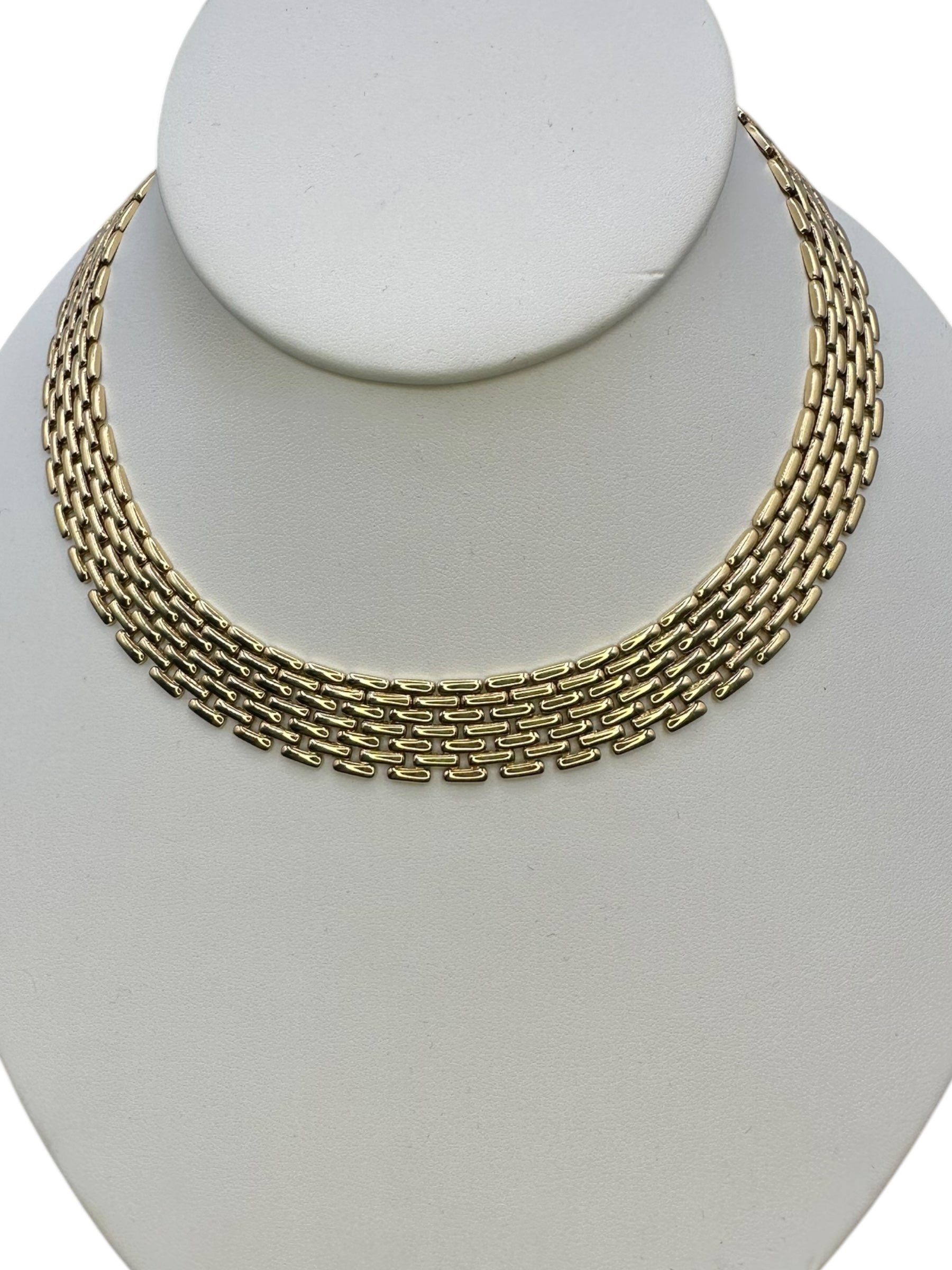 14k Panther Link Collar Necklace