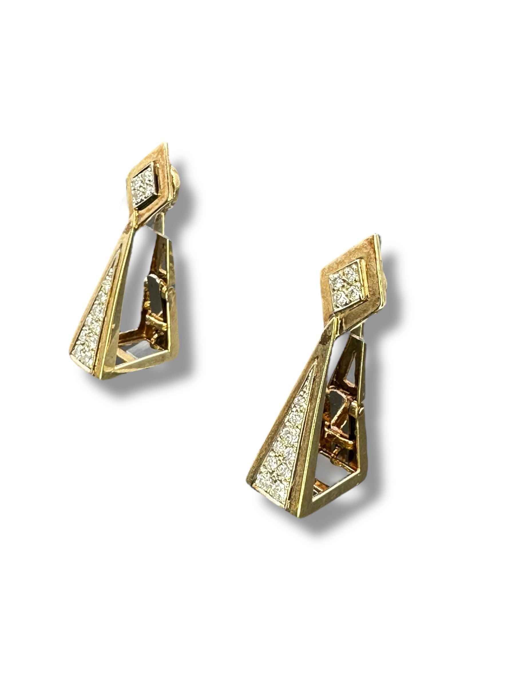 14k Diamond Drop/ Hoop Earrings
