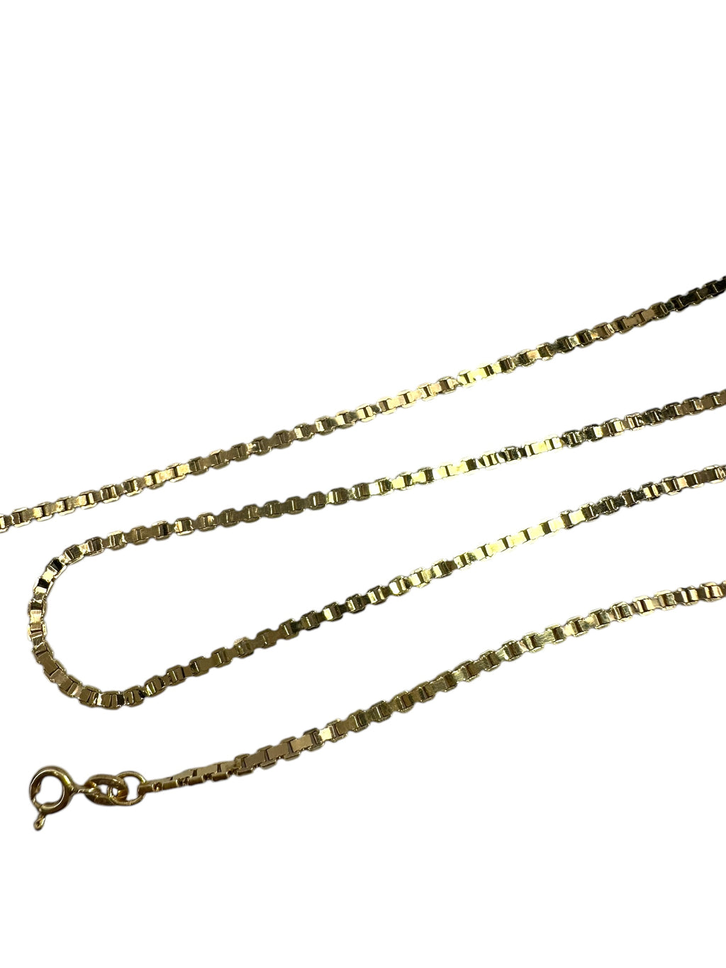 14k Flat Box Link Chain Necklace