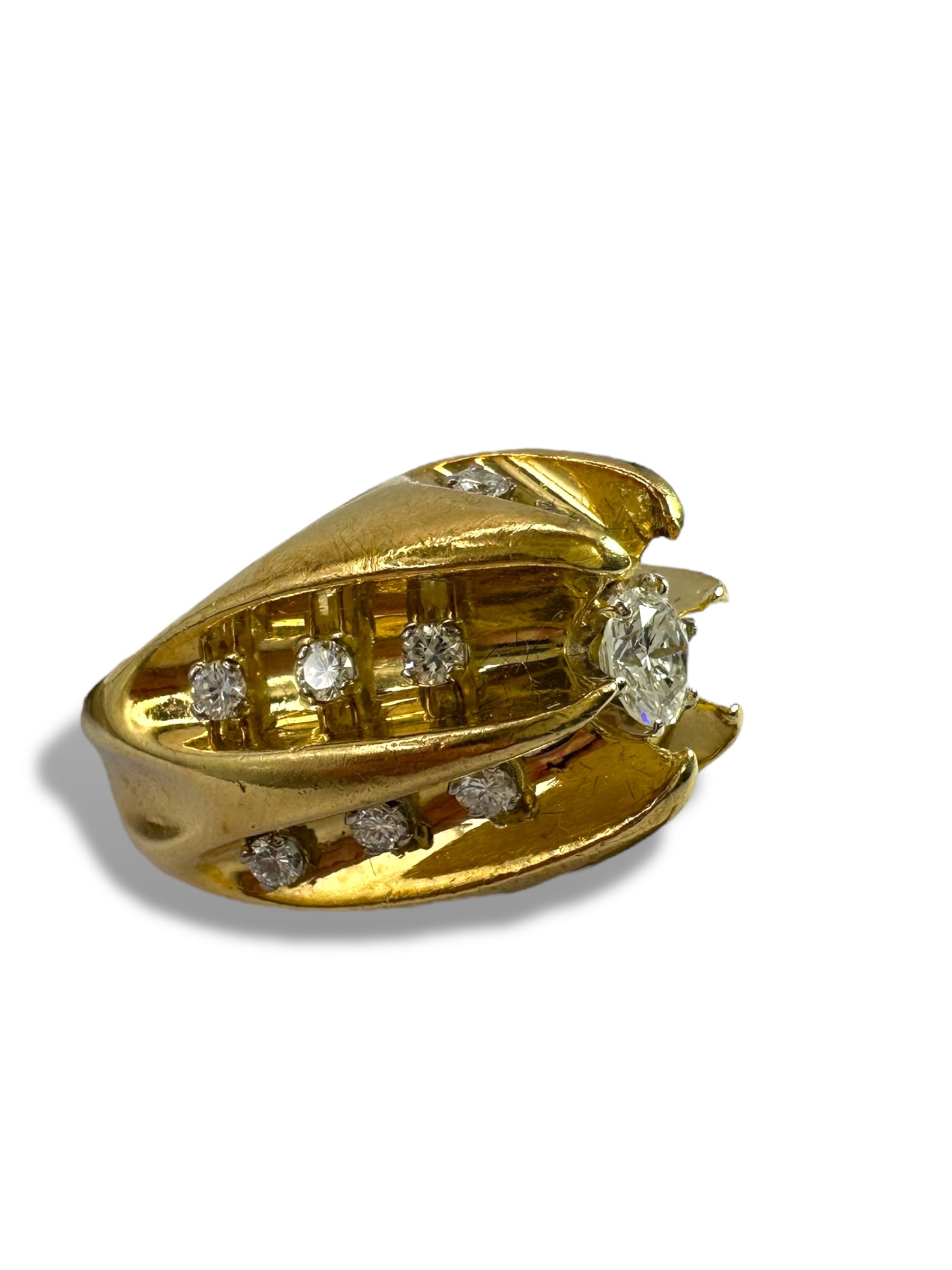 18k 1973 London Diamond Torpedo Ring