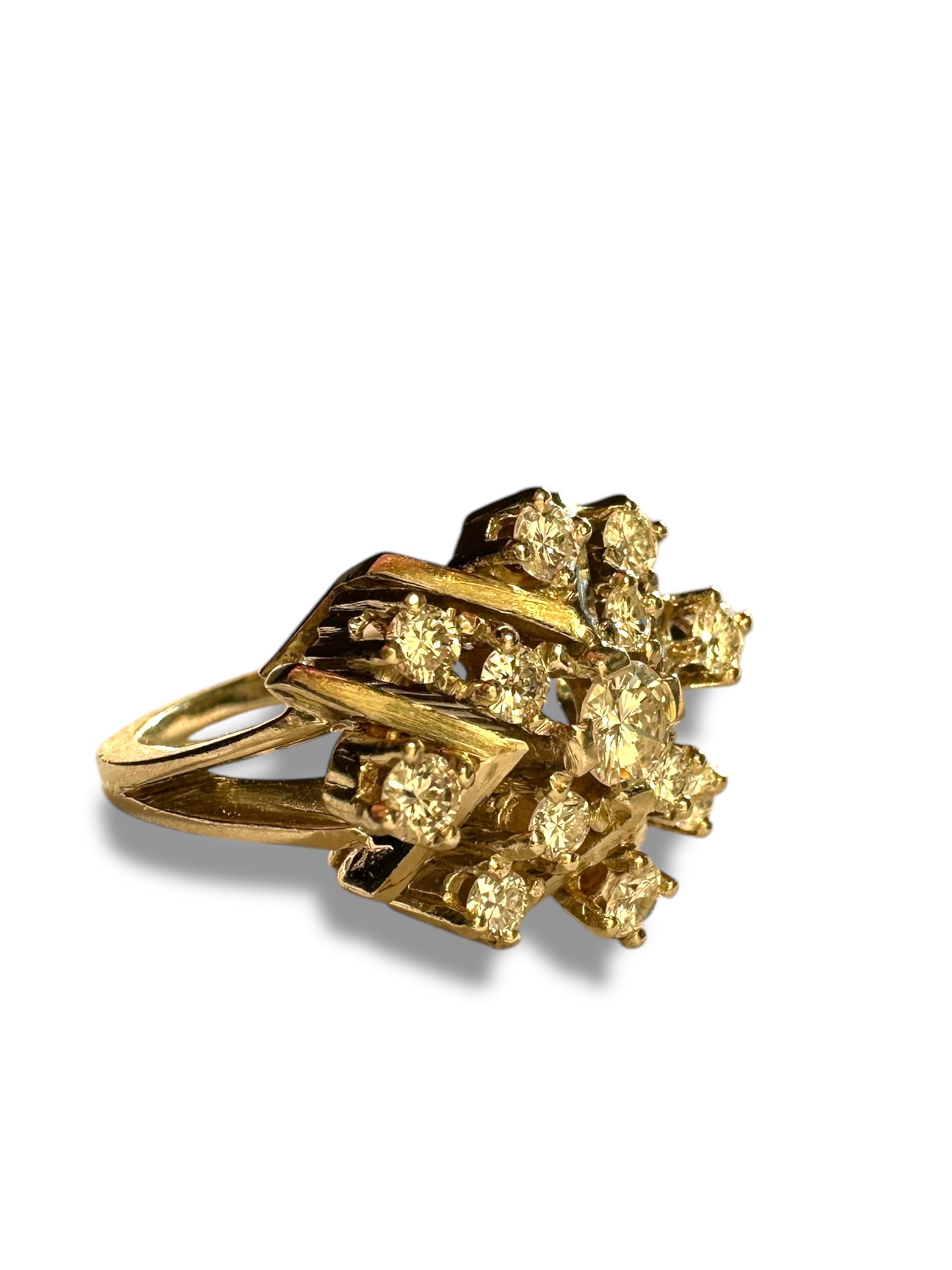 14k Diamond Snowflake Ring
