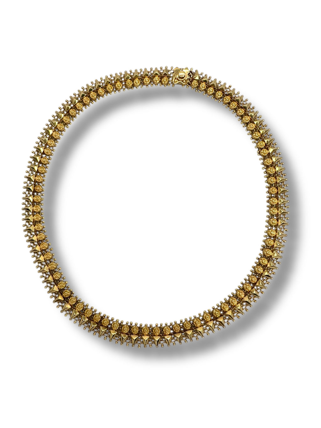 18k Flower Spike Collar Necklace