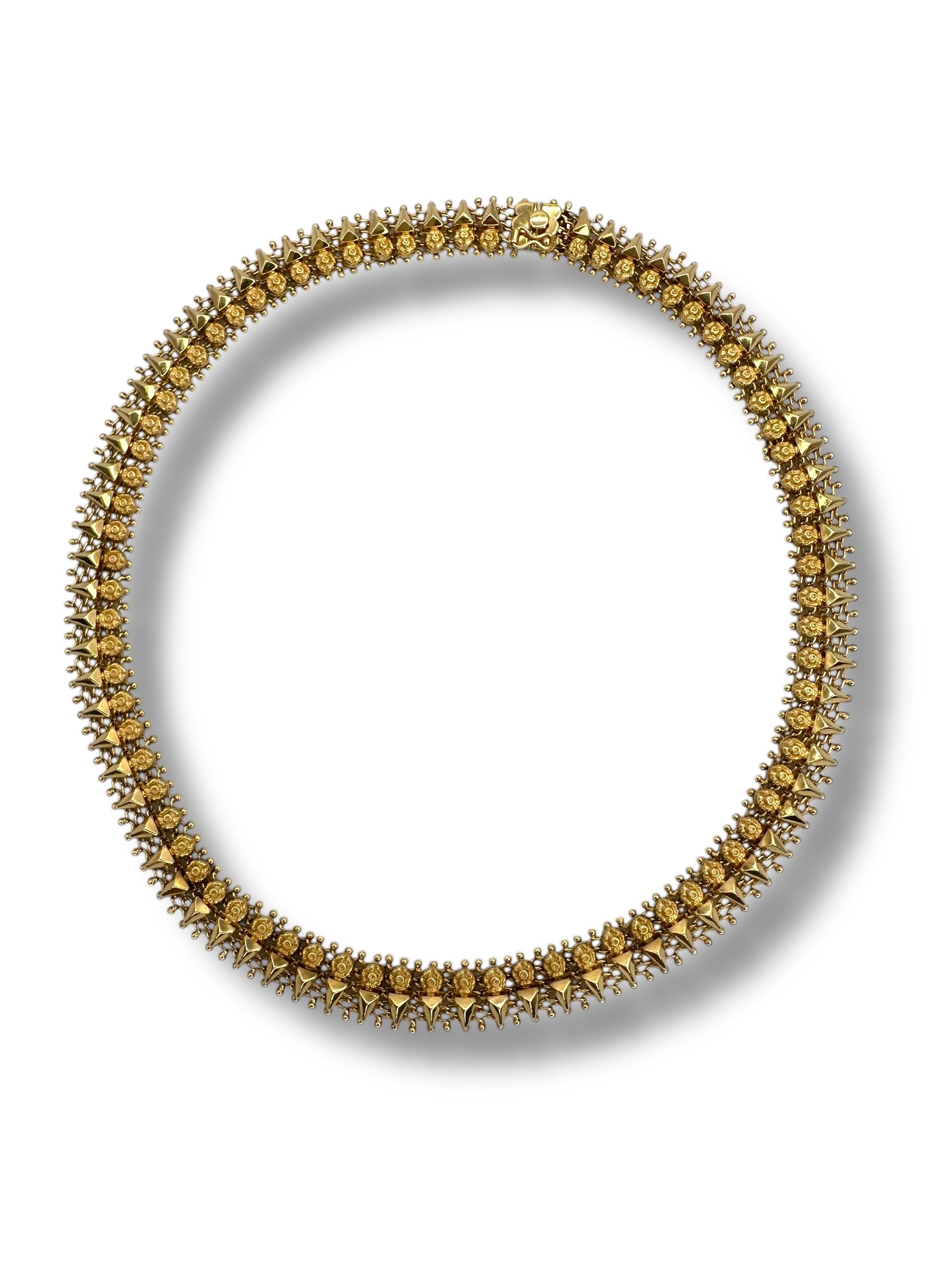 18k Flower Spike Collar Necklace