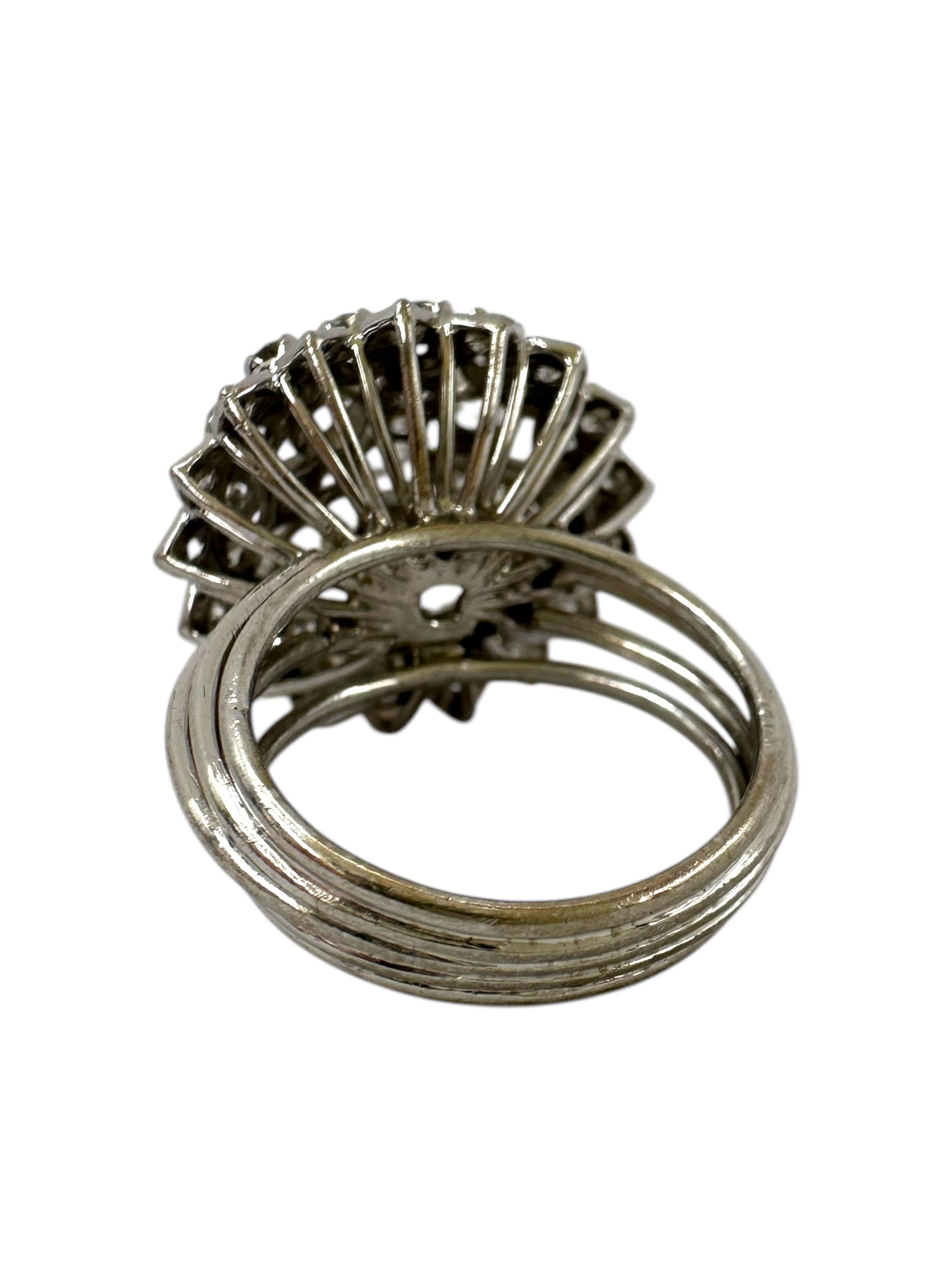18k Diamond Cross Cluster Ring