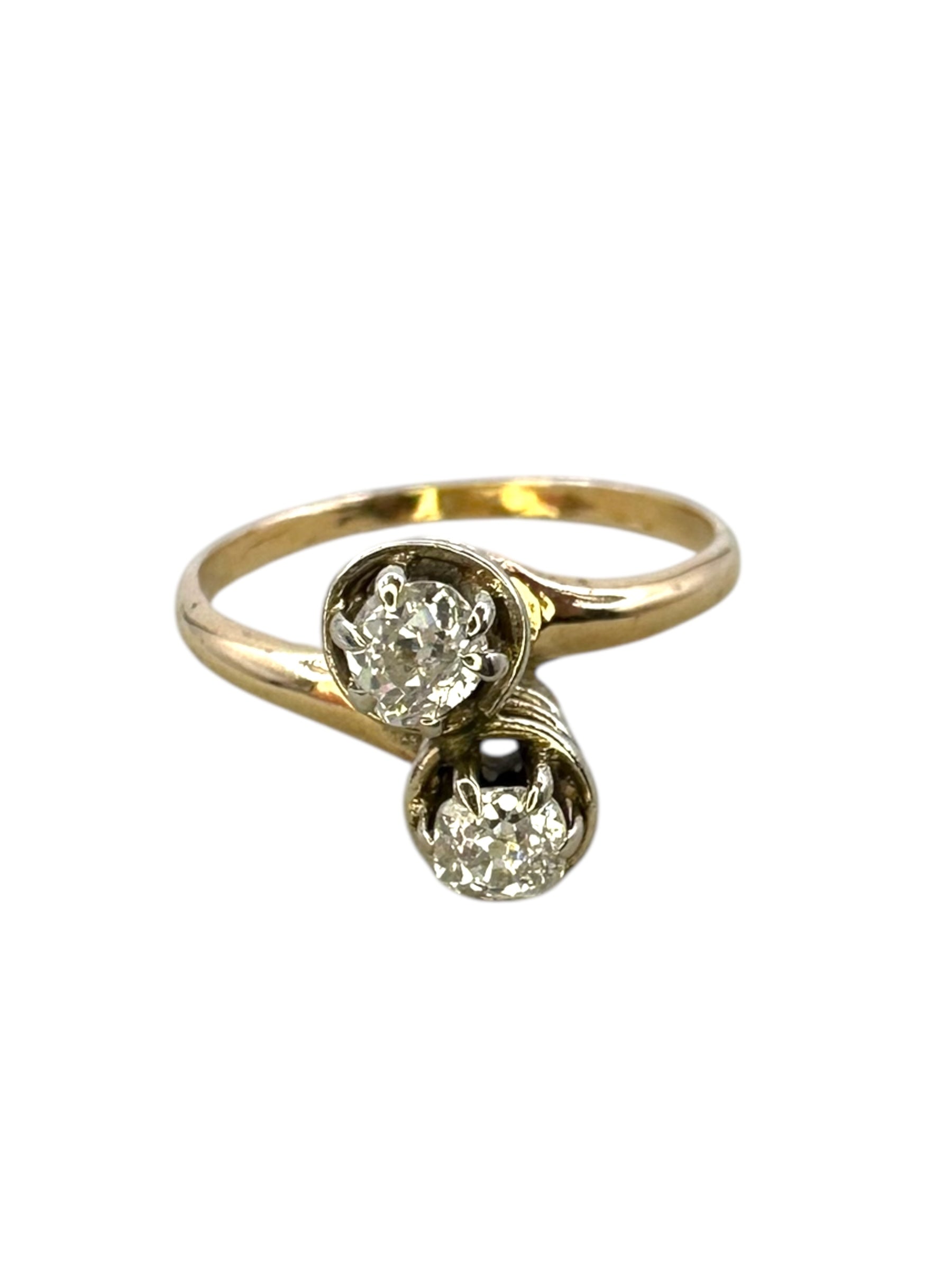 14k Diamond Toi Et Moi Ring