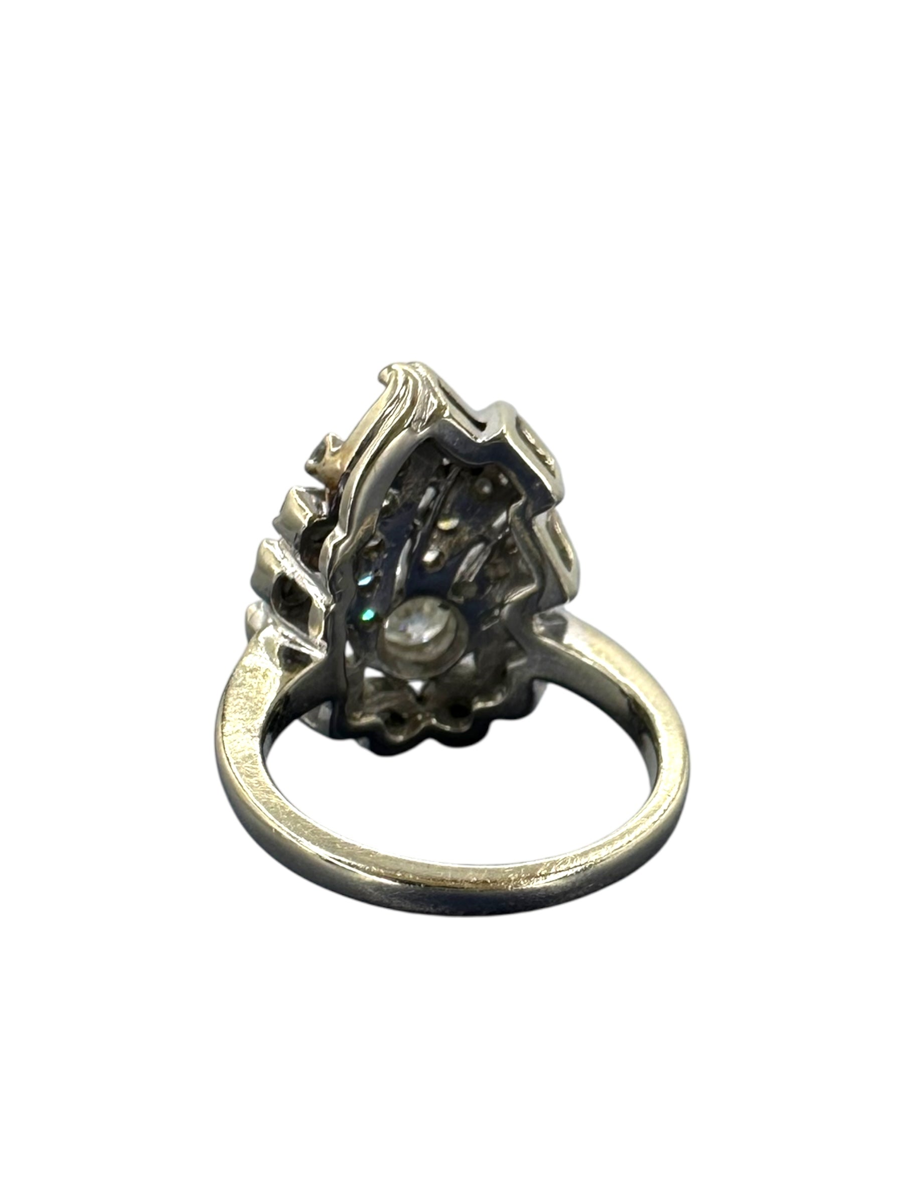 14k Diamond Swirl Ring