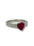 18k Heart Ruby Diamond Ring