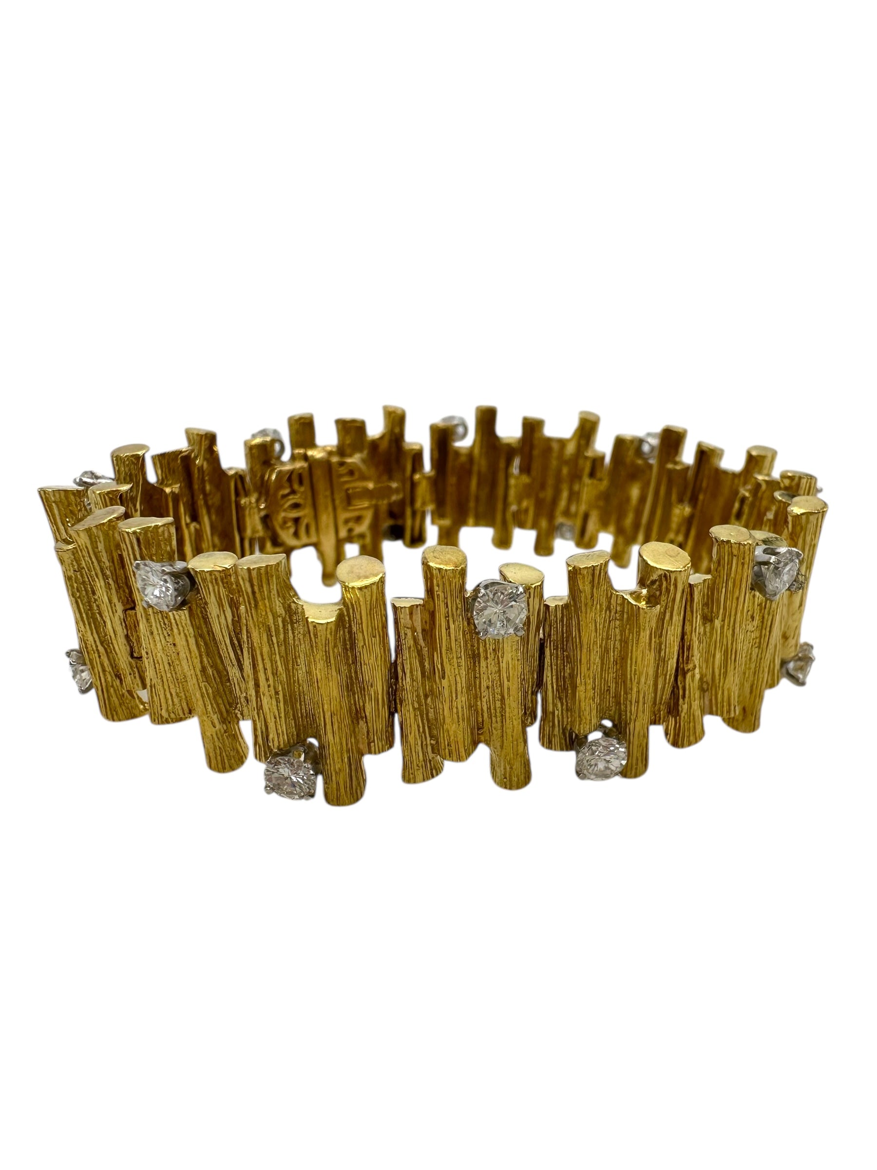 18k Textured Diamond Bracelet