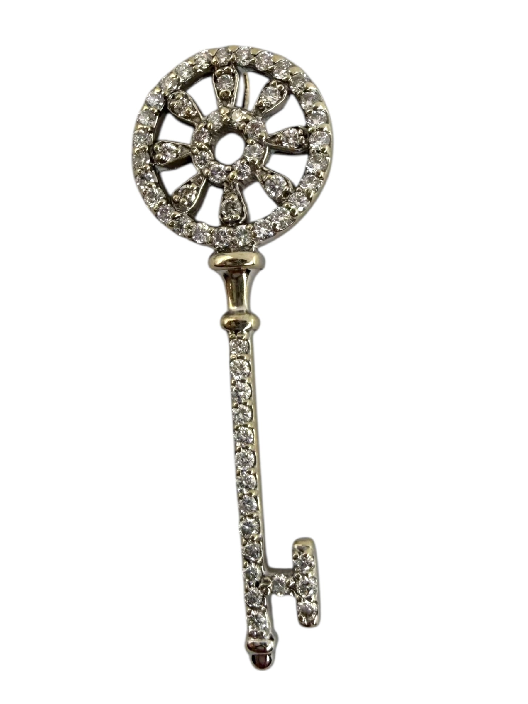 14k Diamond Key Pendant