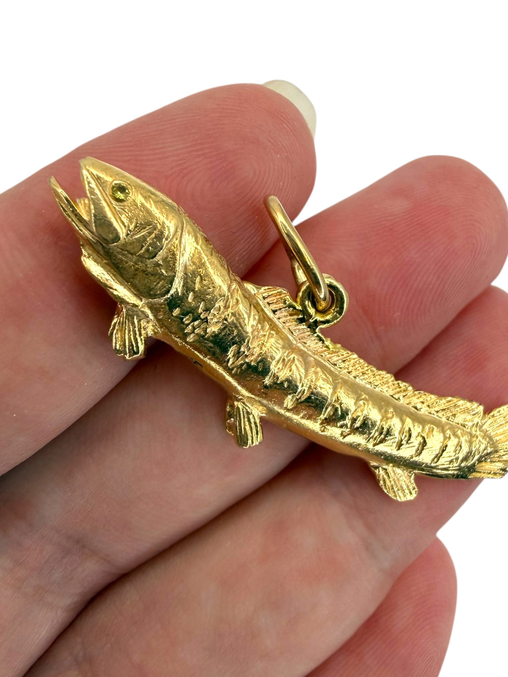 14k Snakehead Fish Pendant