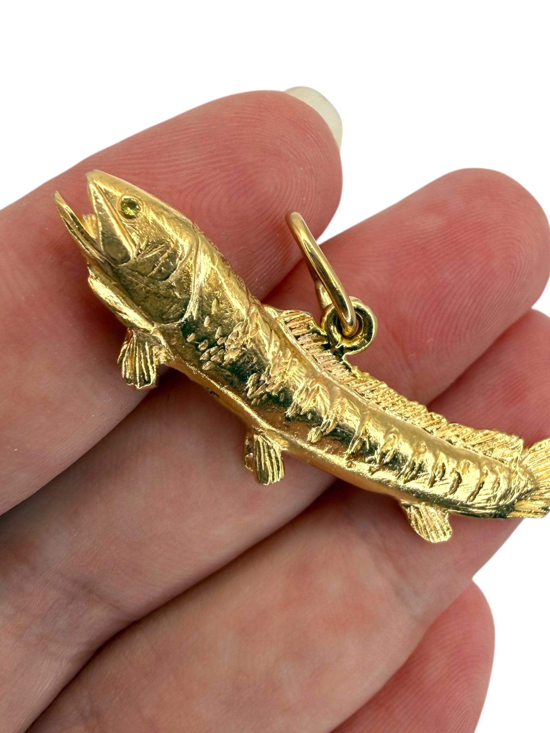 14k Snakehead Fish Pendant