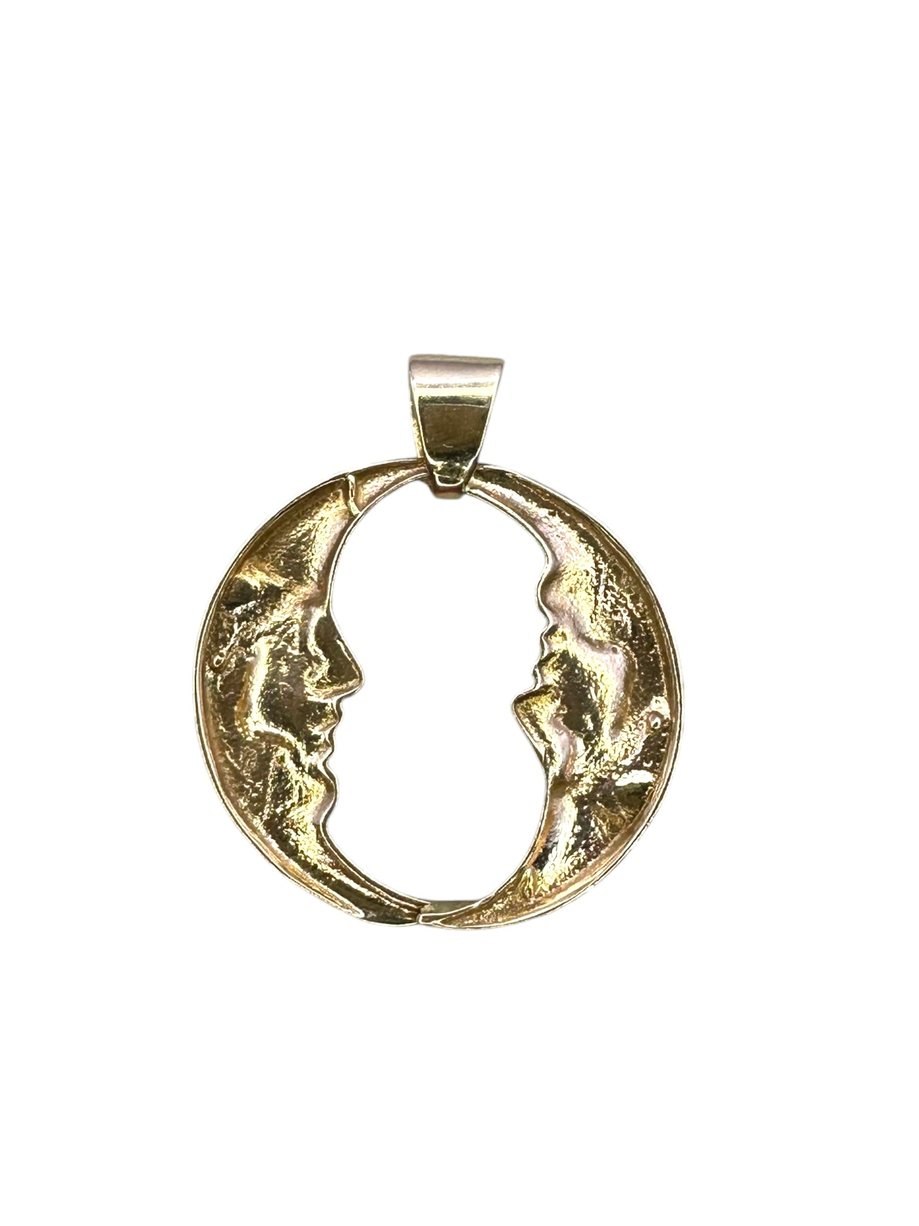 14k Diamond Moon Pendant