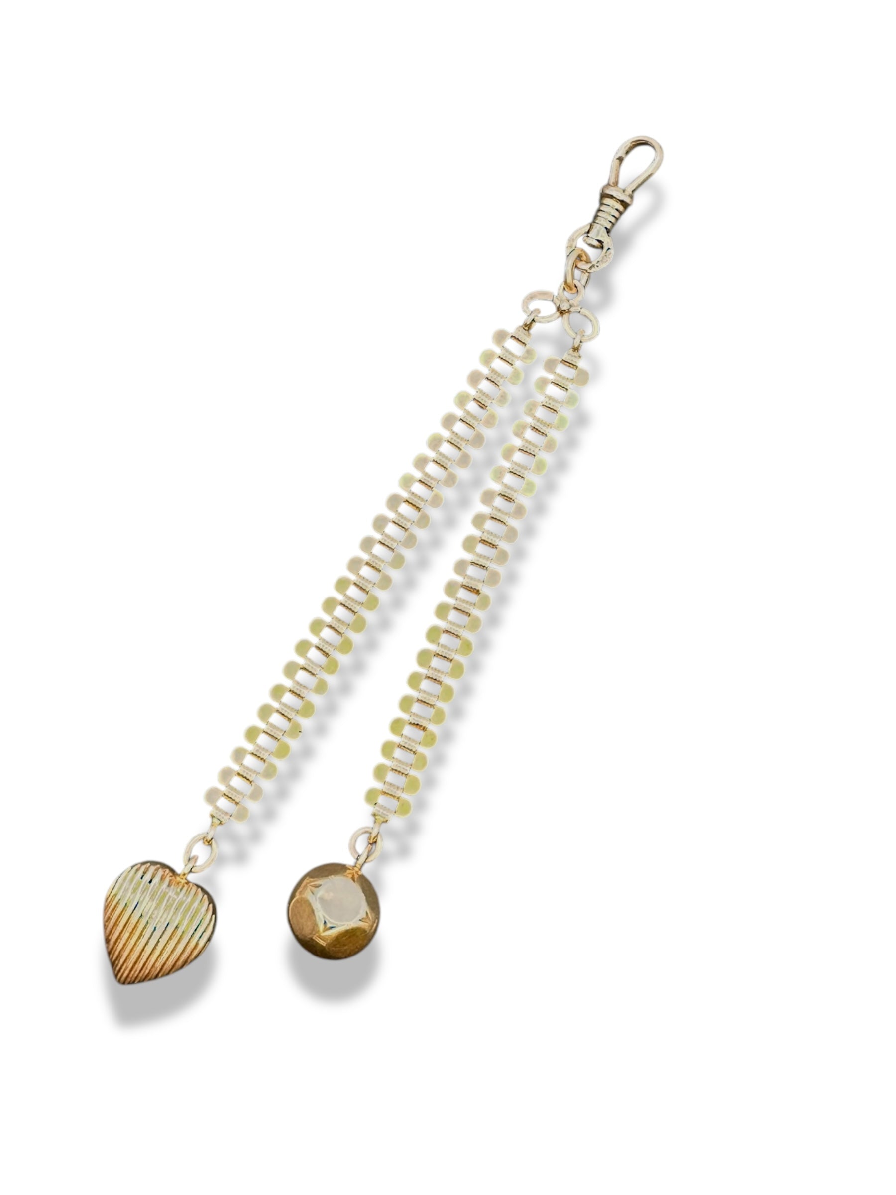 14k Rosy Victorian Heart Orb Watch Fob