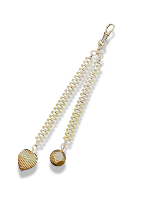 14k Rosy Victorian Heart Orb Watch Fob