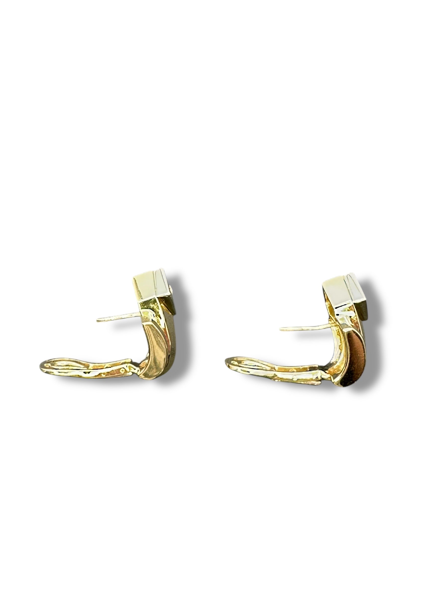 18k 1980s Art Deco Diamond Earrings