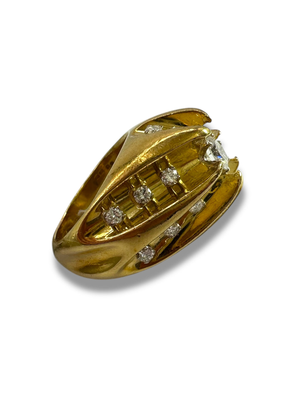 18k 1973 London Diamond Torpedo Ring