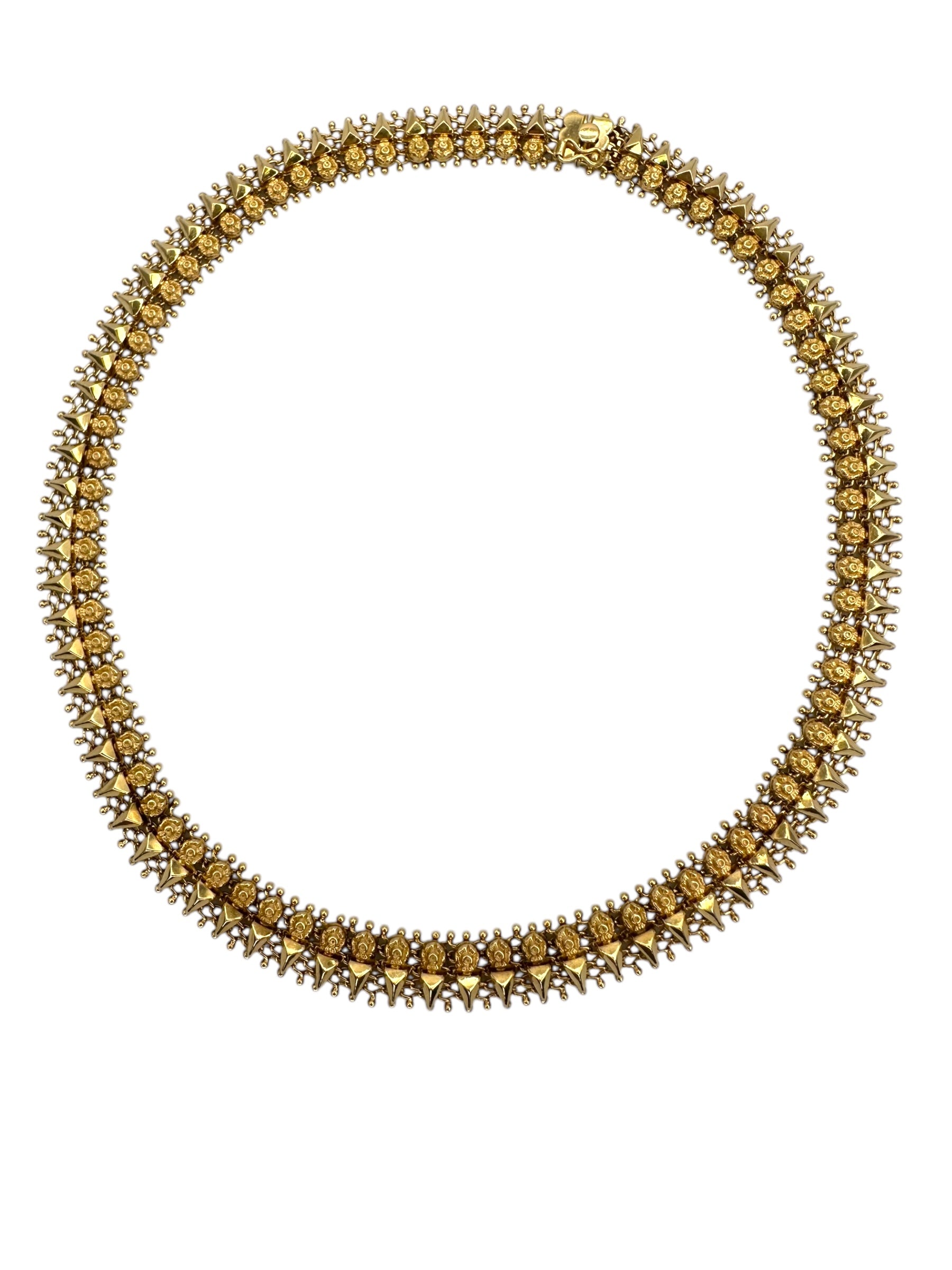18k Flower Spike Collar Necklace