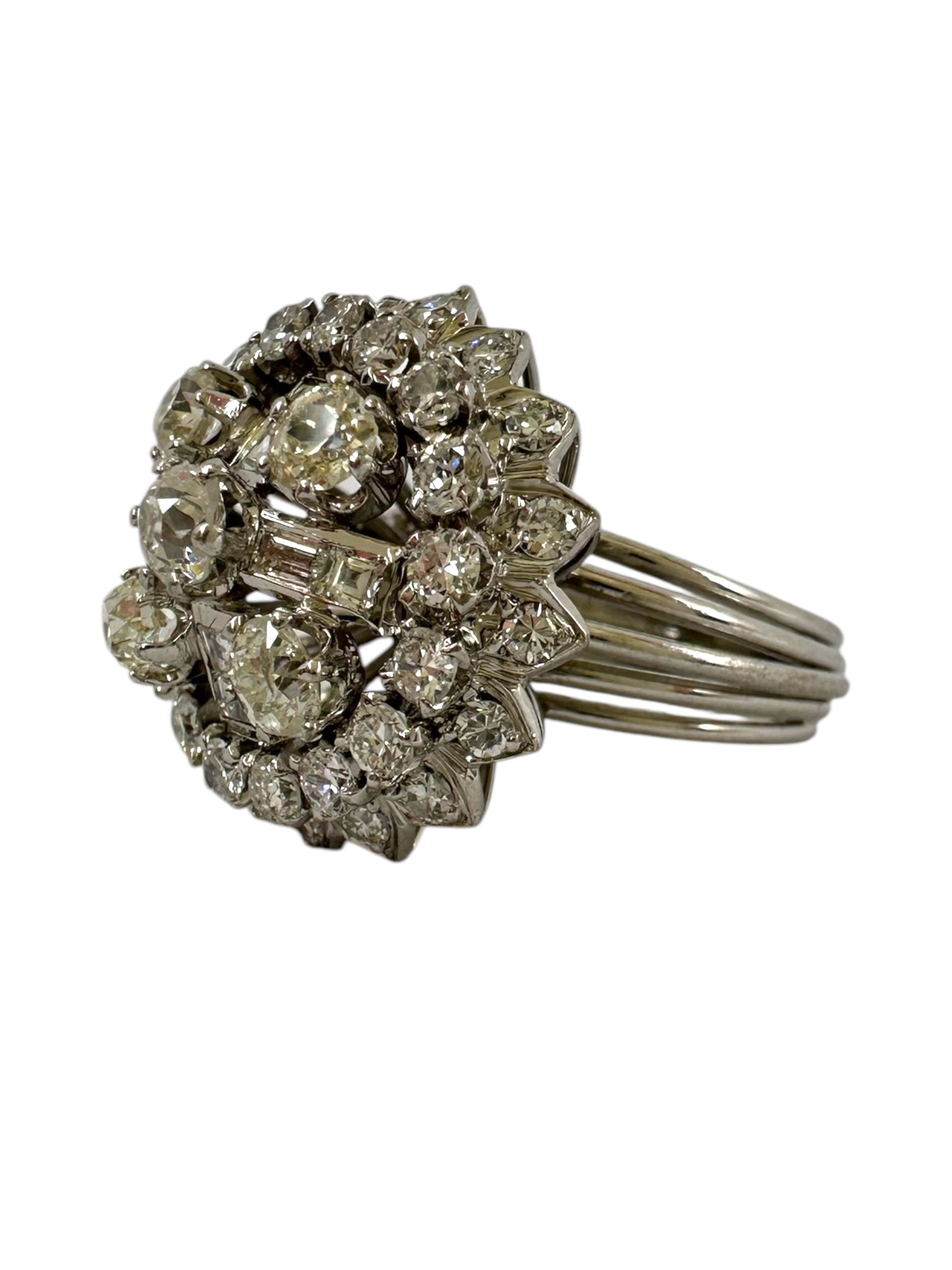 18k Diamond Cross Cluster Ring