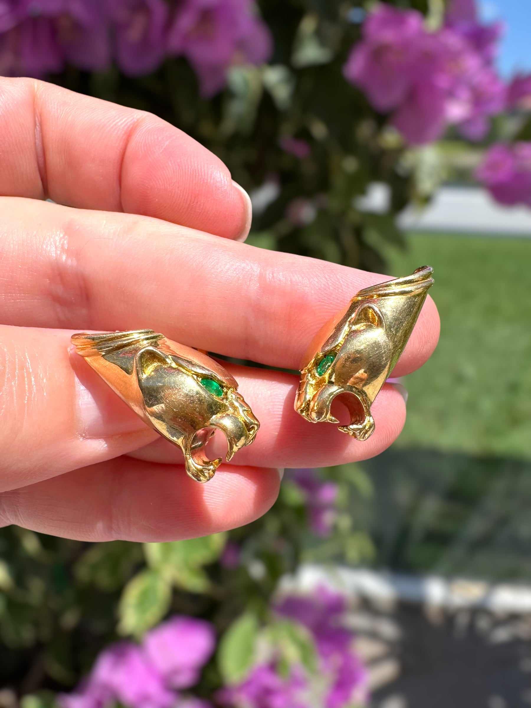 18k Panther Clip Earrings