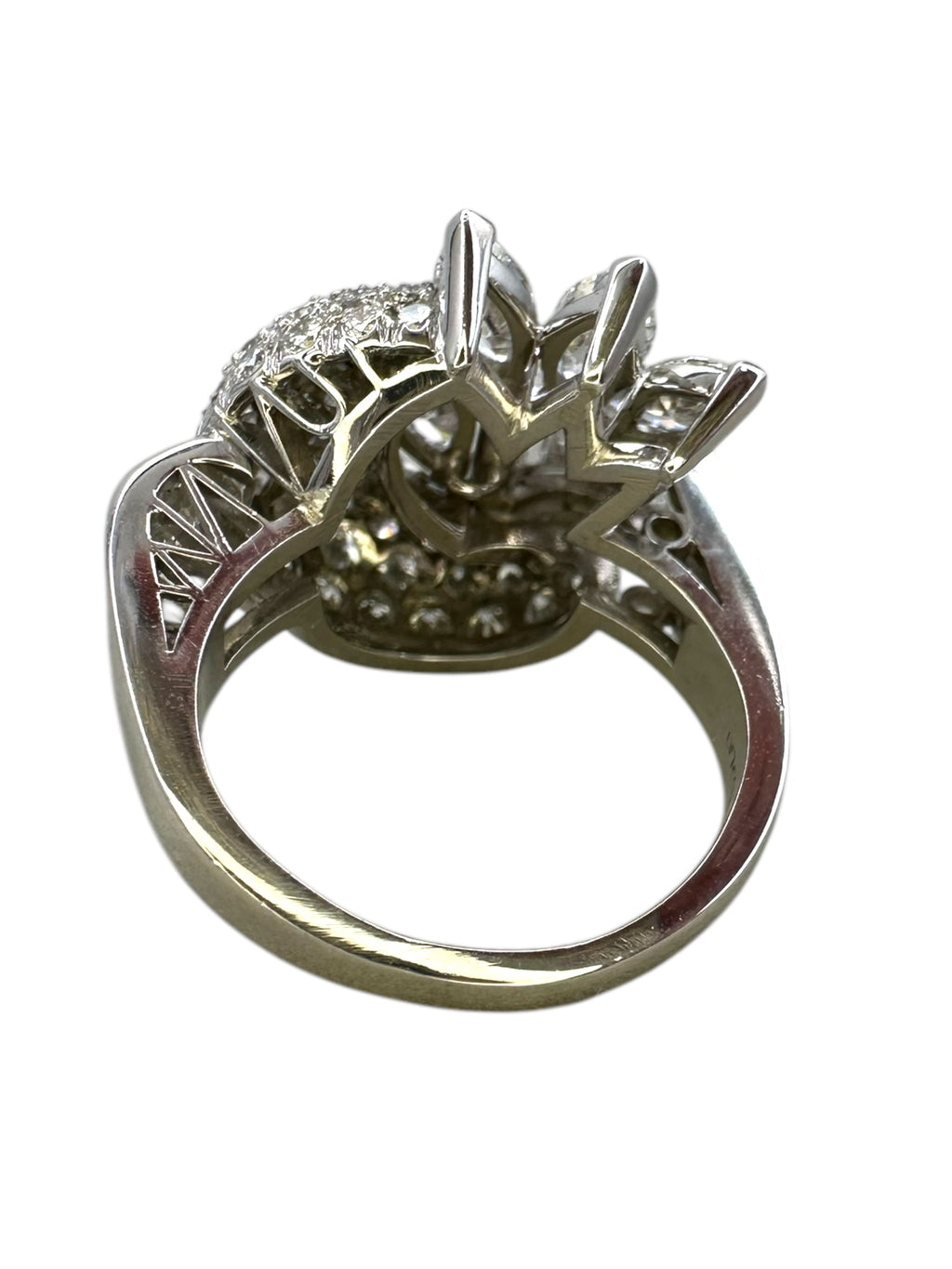 Retro Platinum Diamond Cocktail Ring