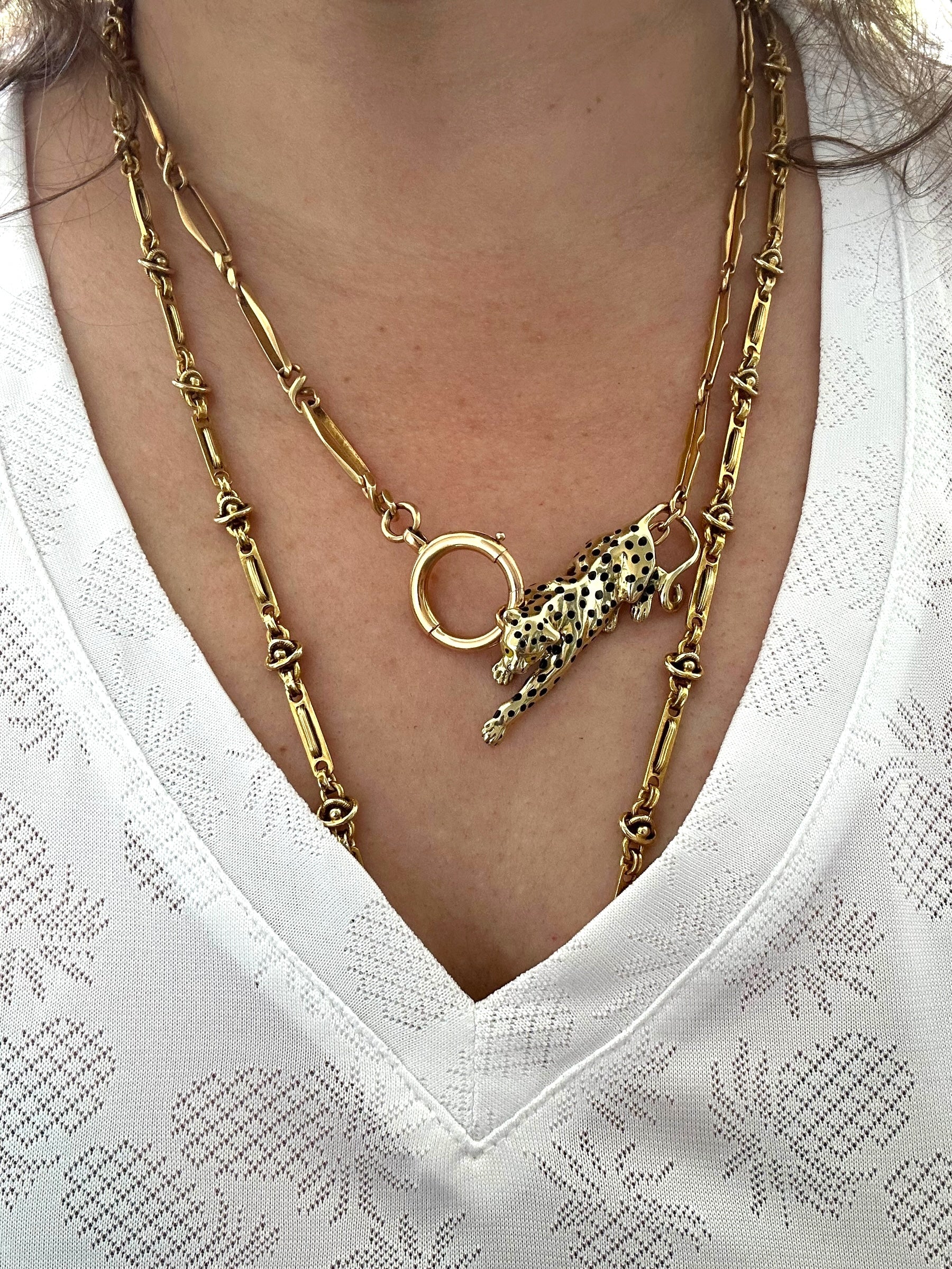 18k Bar Link Watch Chain