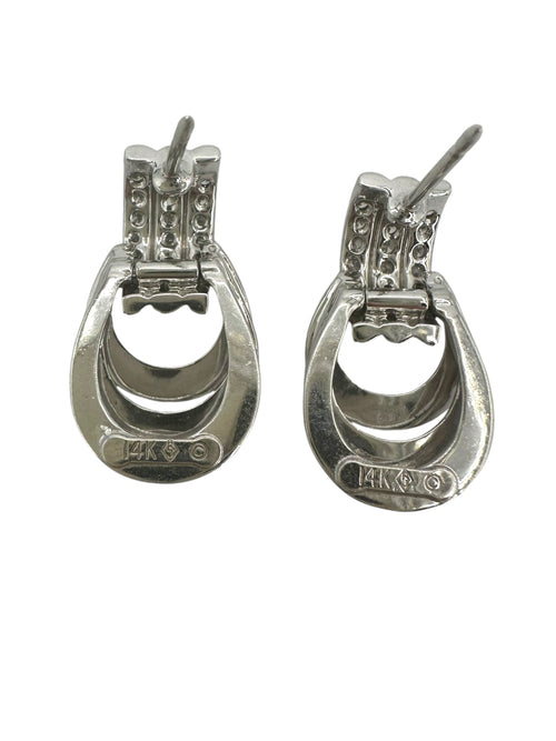 14k Diamond Door Knocker Earrings