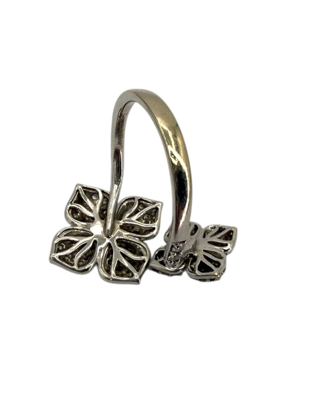 14k Diamond Clover Bypass Ring
