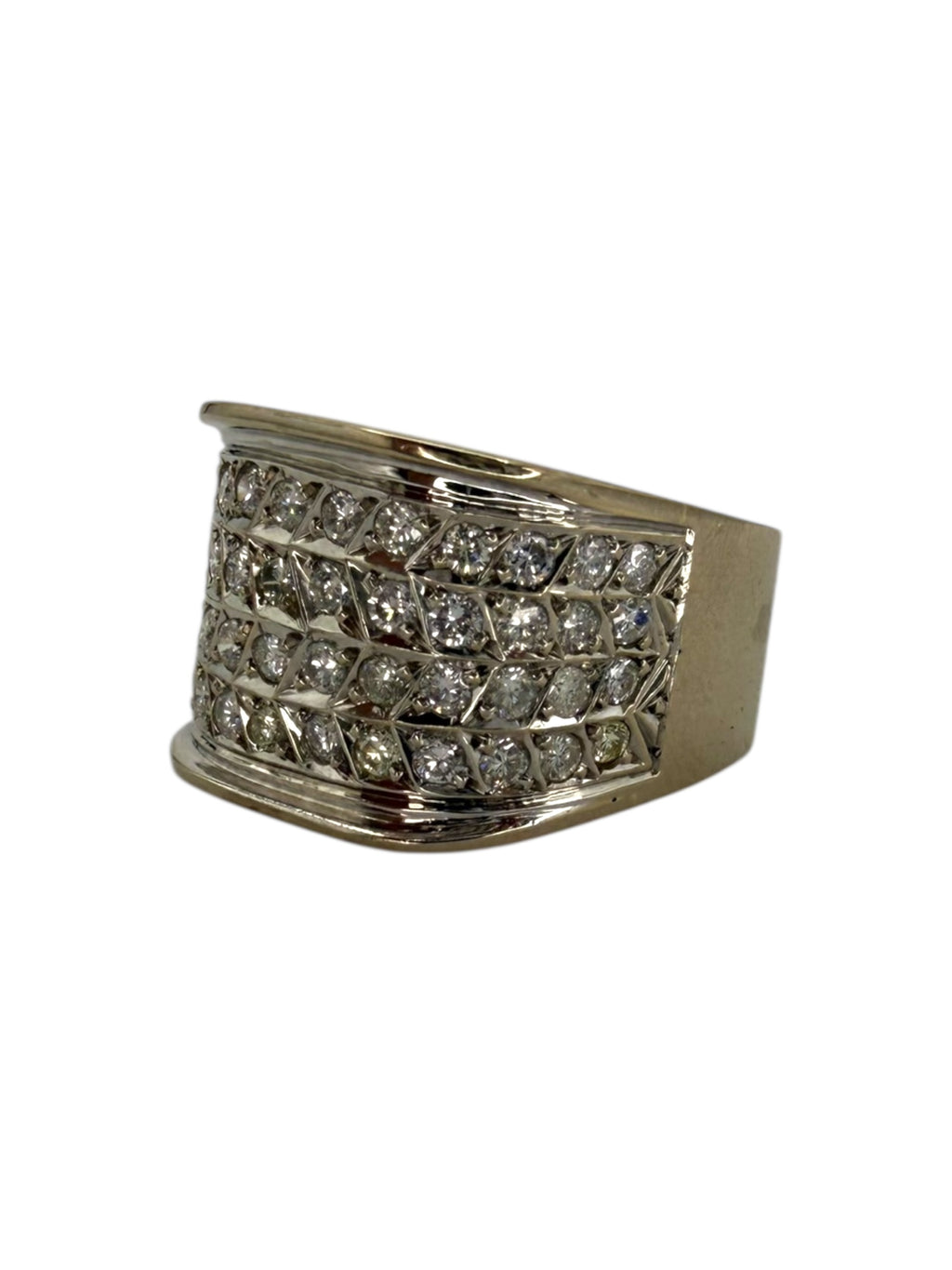 15k Diamond Geometric Ring