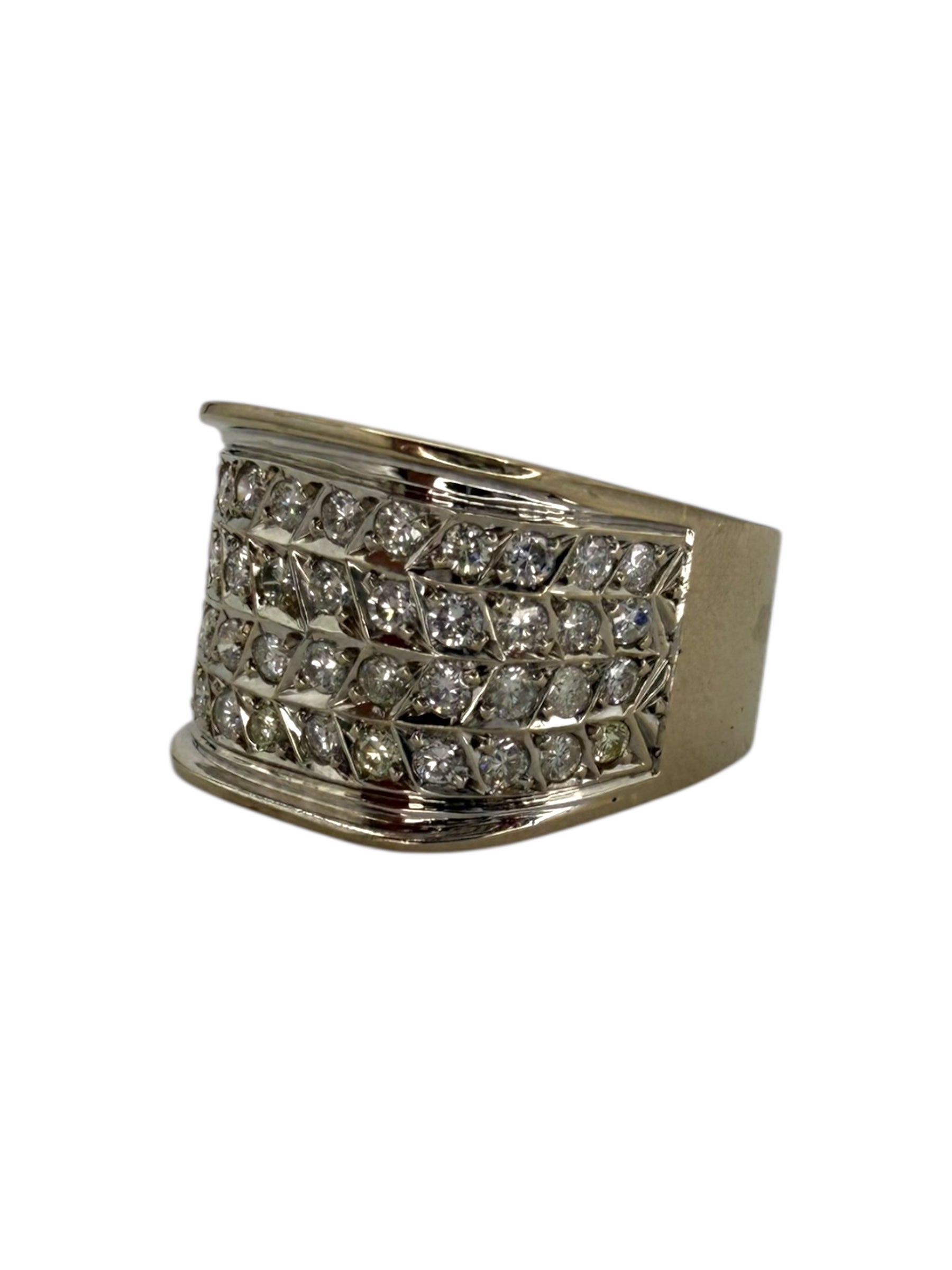 15k Diamond Geometric Ring