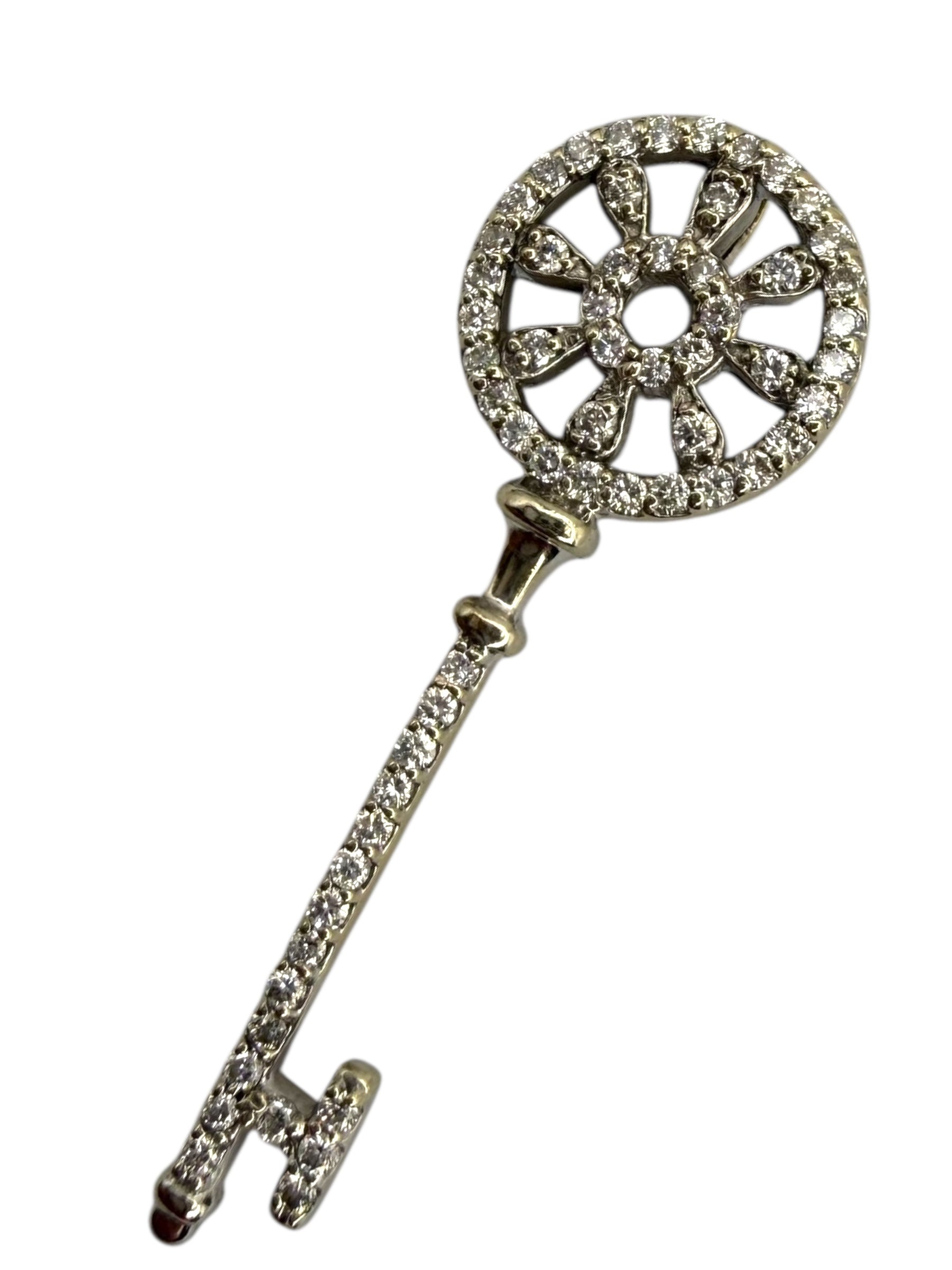 14k Diamond Key Pendant