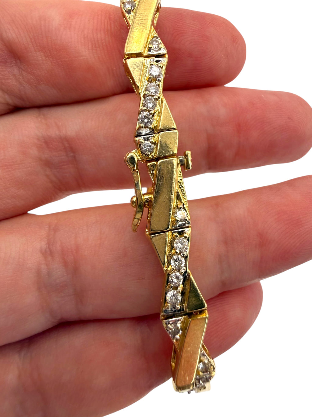 14k Diamond Cross Over Bracelet