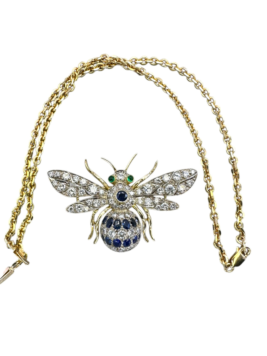 14k/ 18k Bee Brooch Pendant Necklace