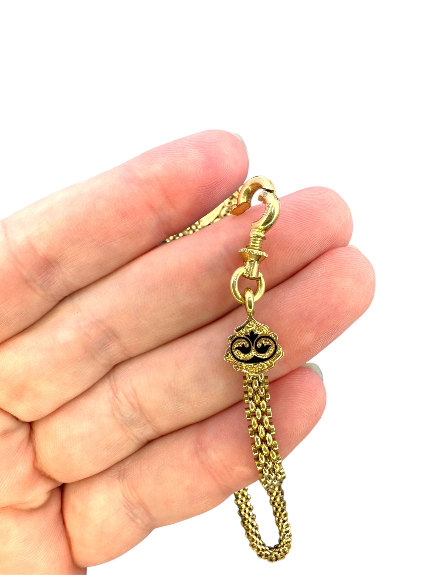 14k Victorian Brooch Watch Chain