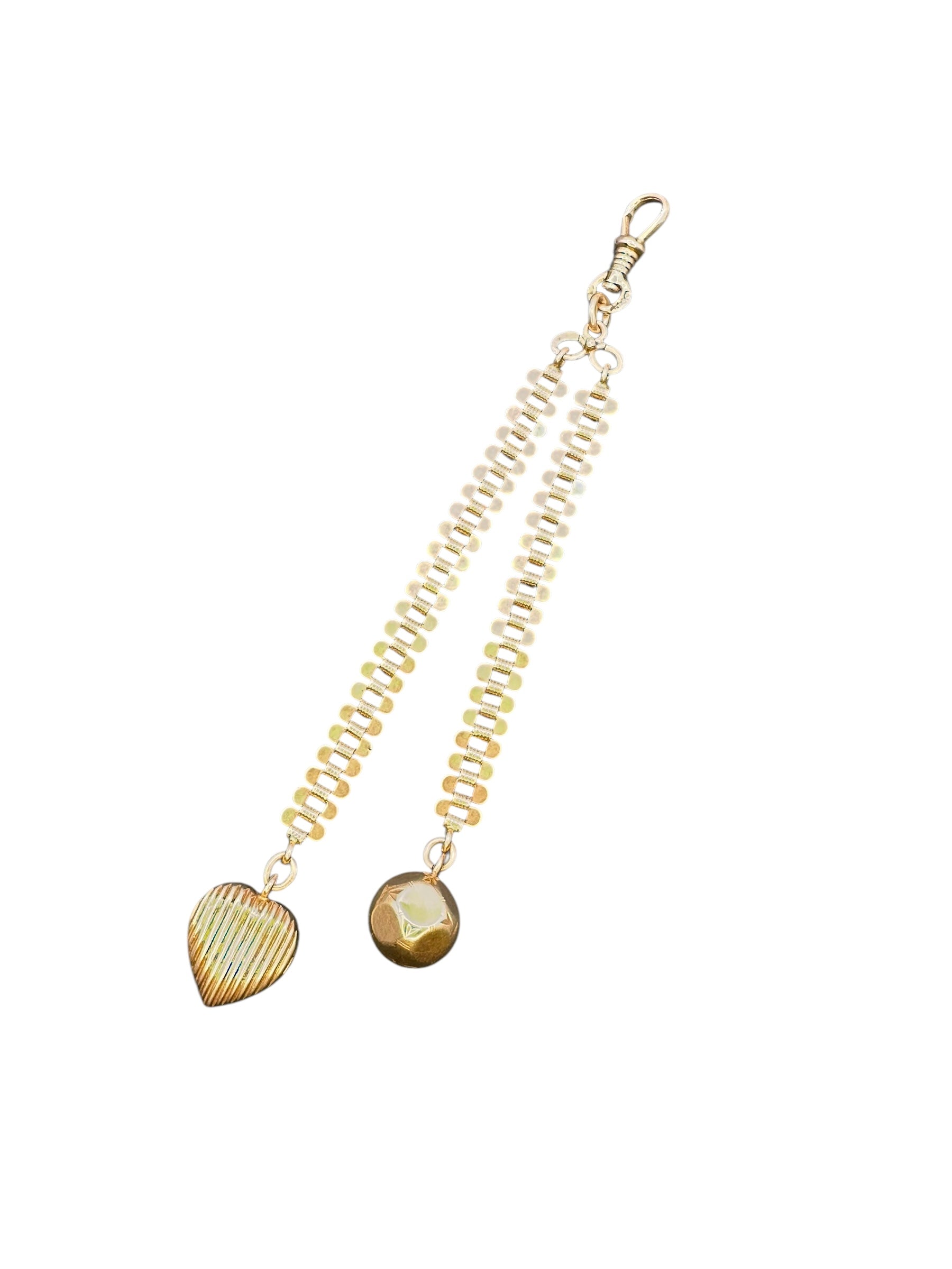14k Rosy Victorian Heart Orb Watch Fob