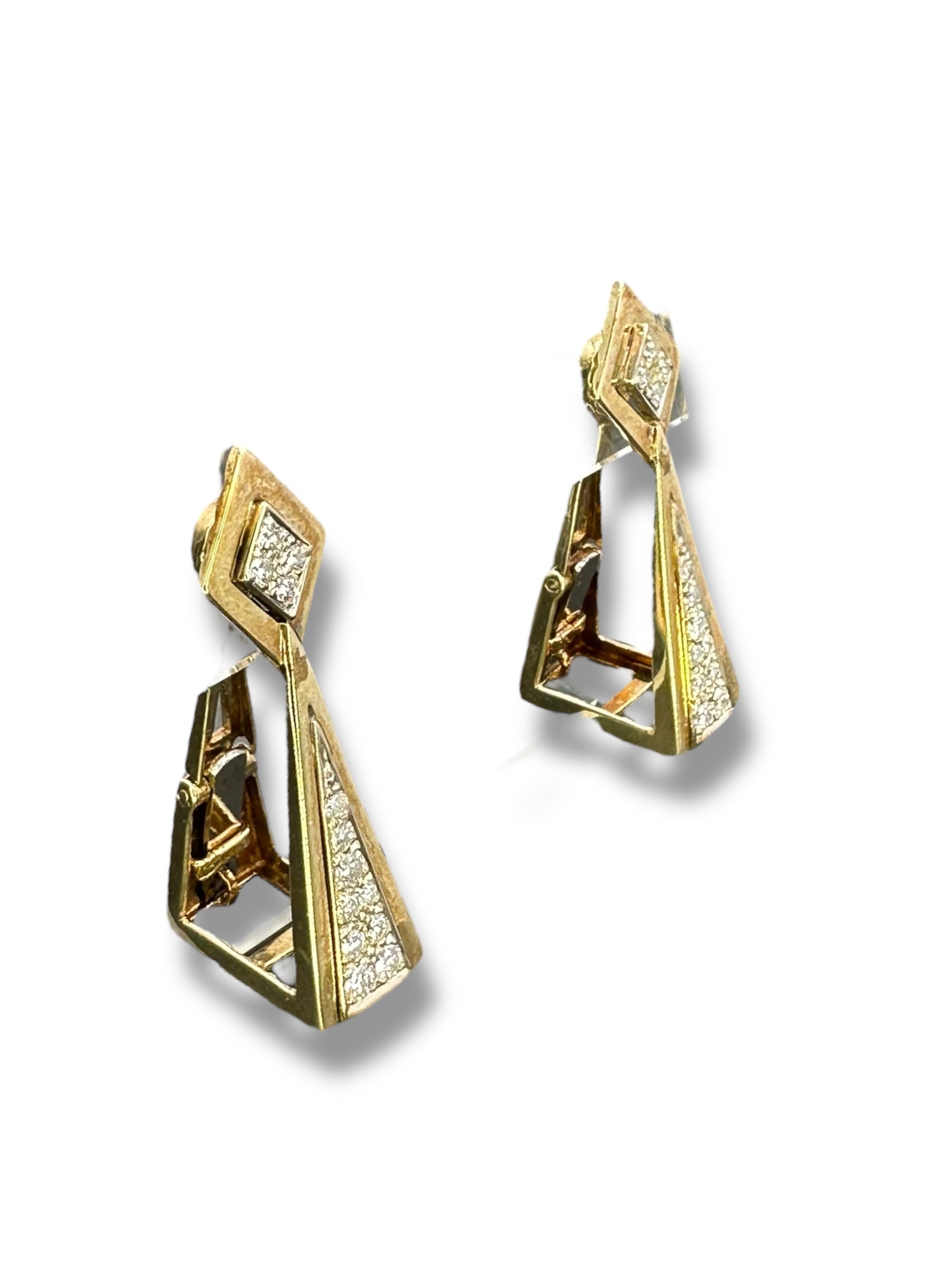 14k Diamond Drop/ Hoop Earrings