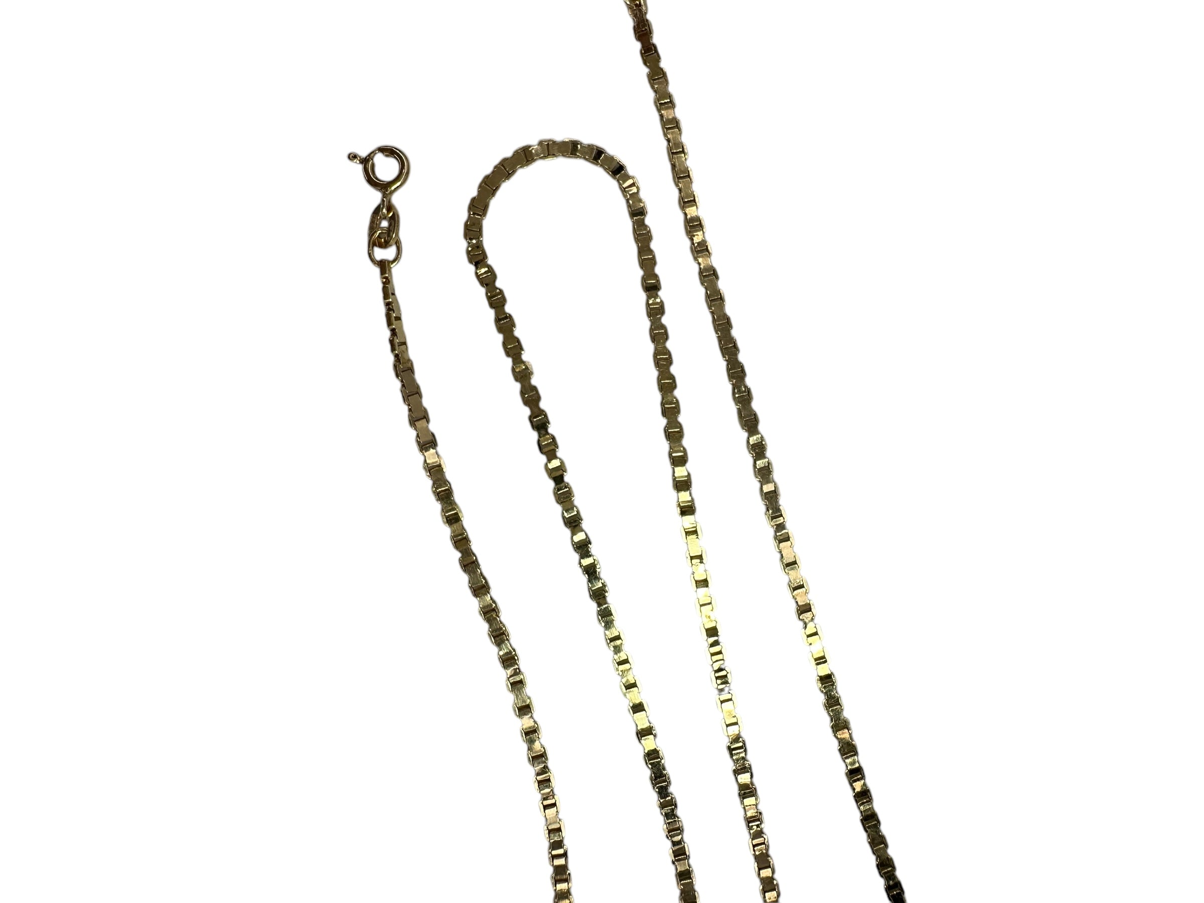 14k Flat Box Link Chain Necklace