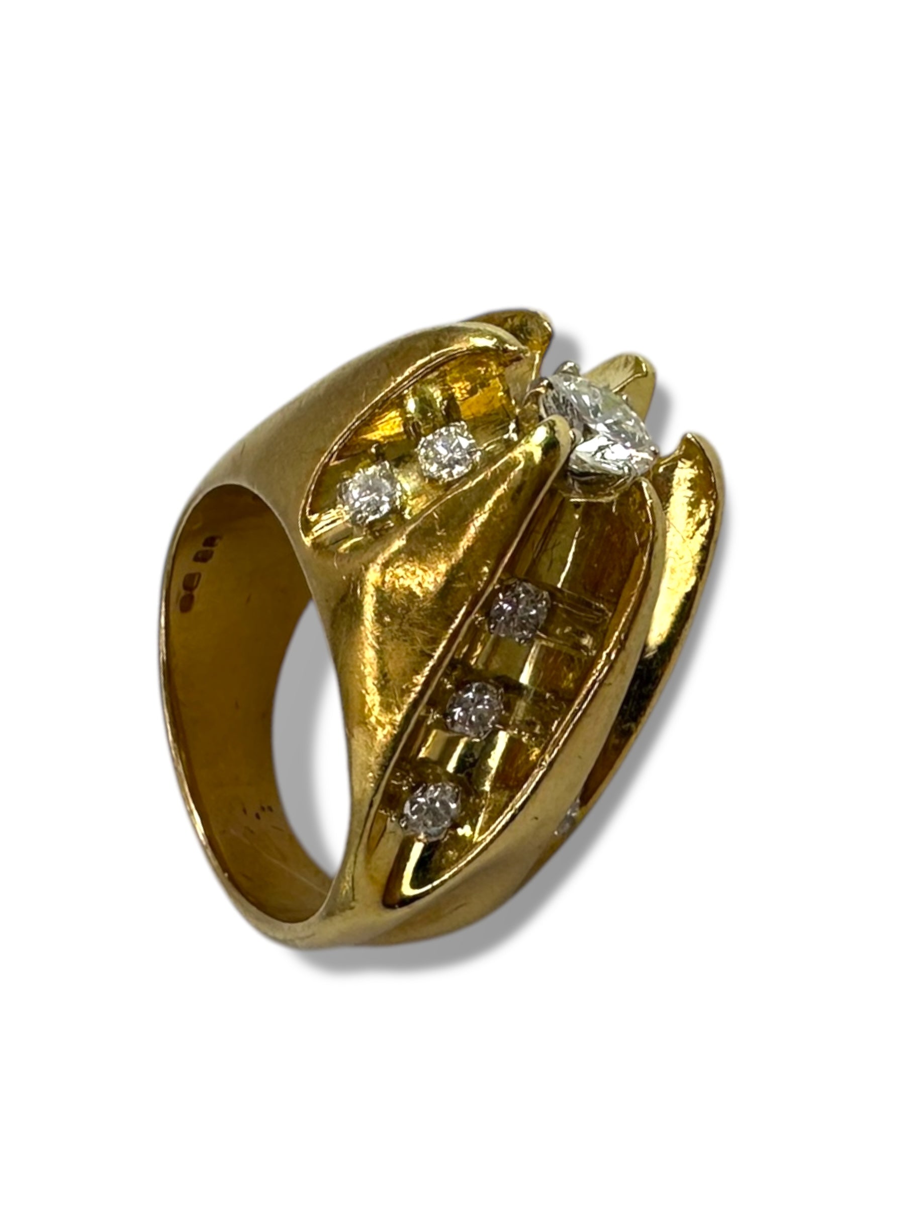 18k 1973 London Diamond Torpedo Ring