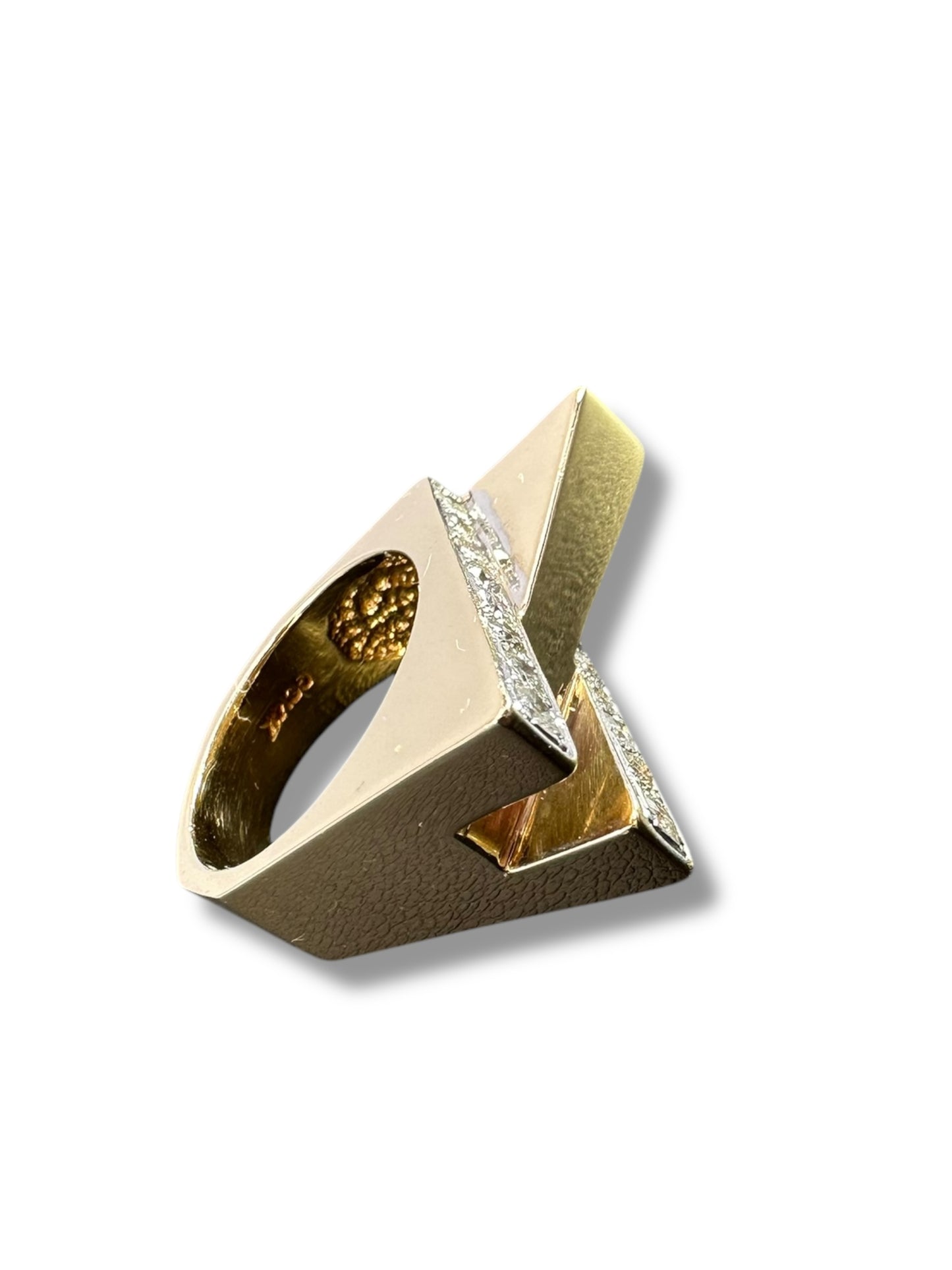 14k Geometric Diamond Ring