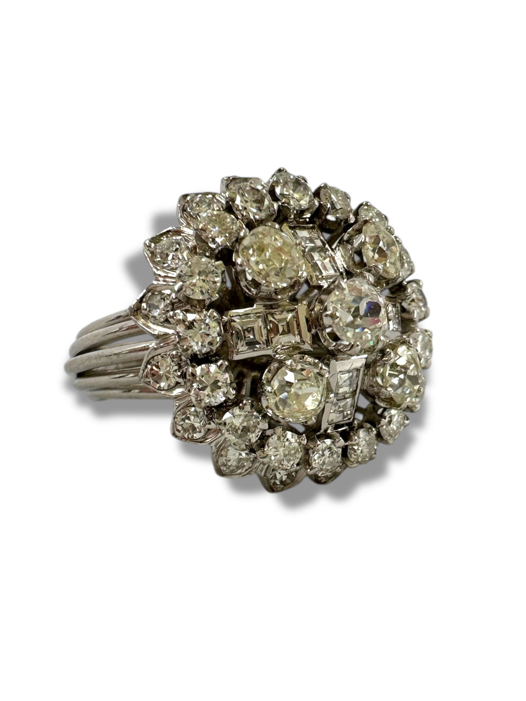 18k Diamond Cross Cluster Ring