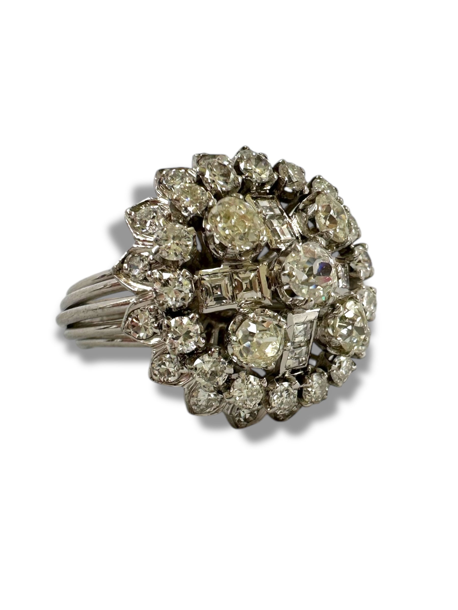 18k Diamond Cross Cluster Ring
