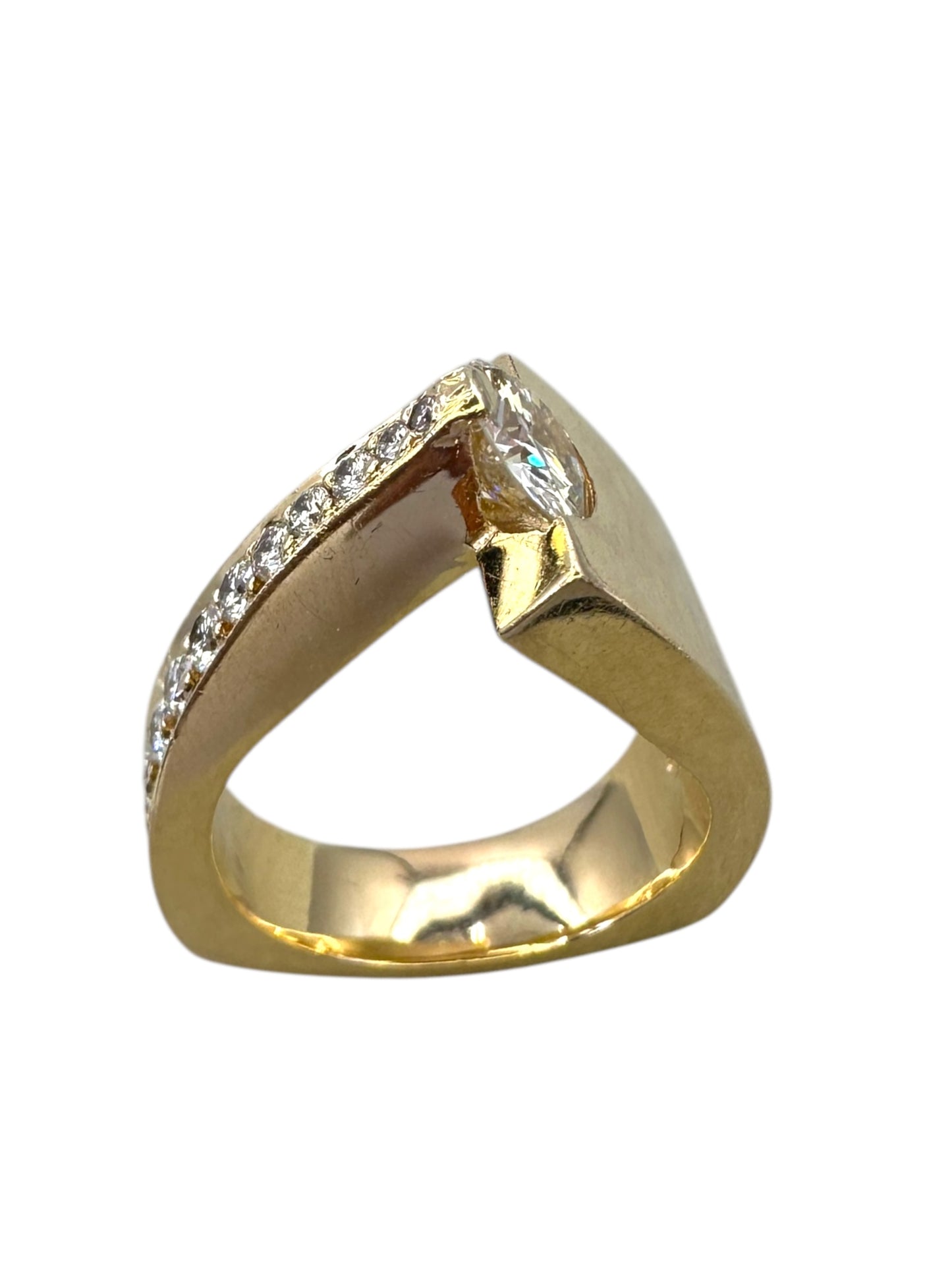14k Diamond Comet Ring