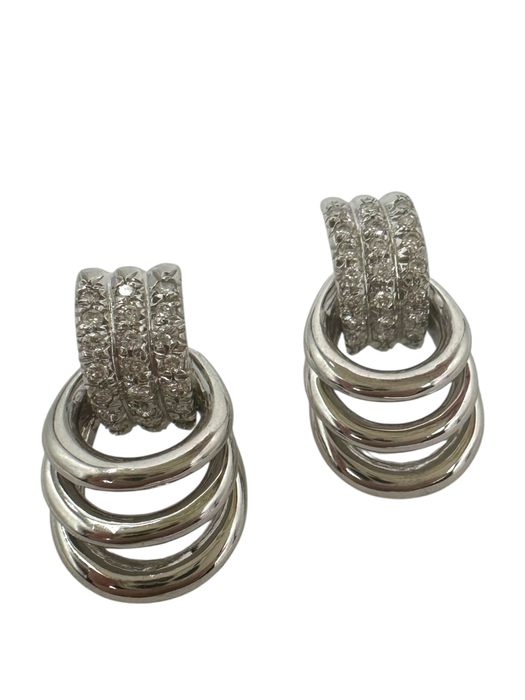 14k Diamond Door Knocker Earrings