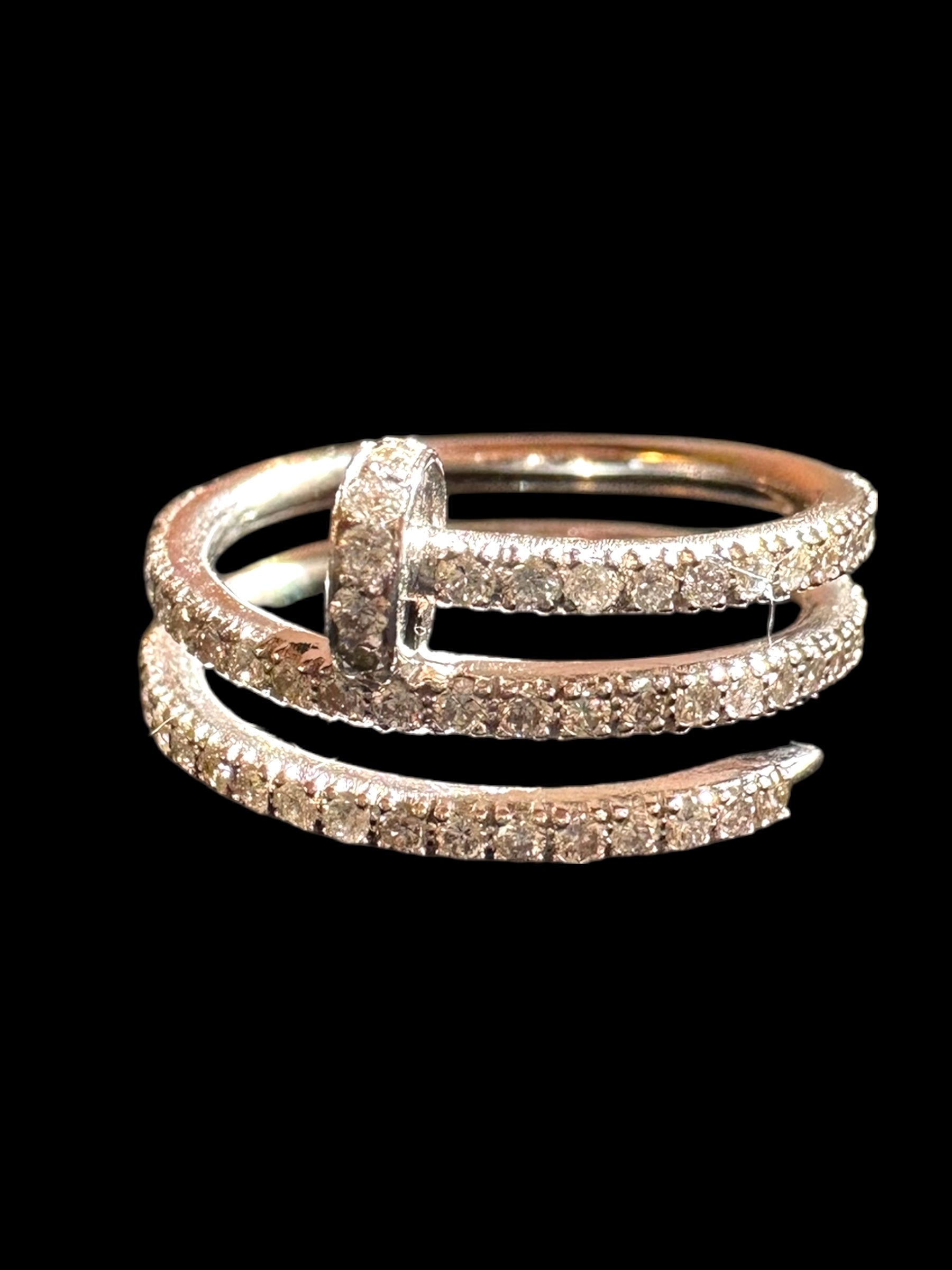 18k Diamond Nail Wrap Ring